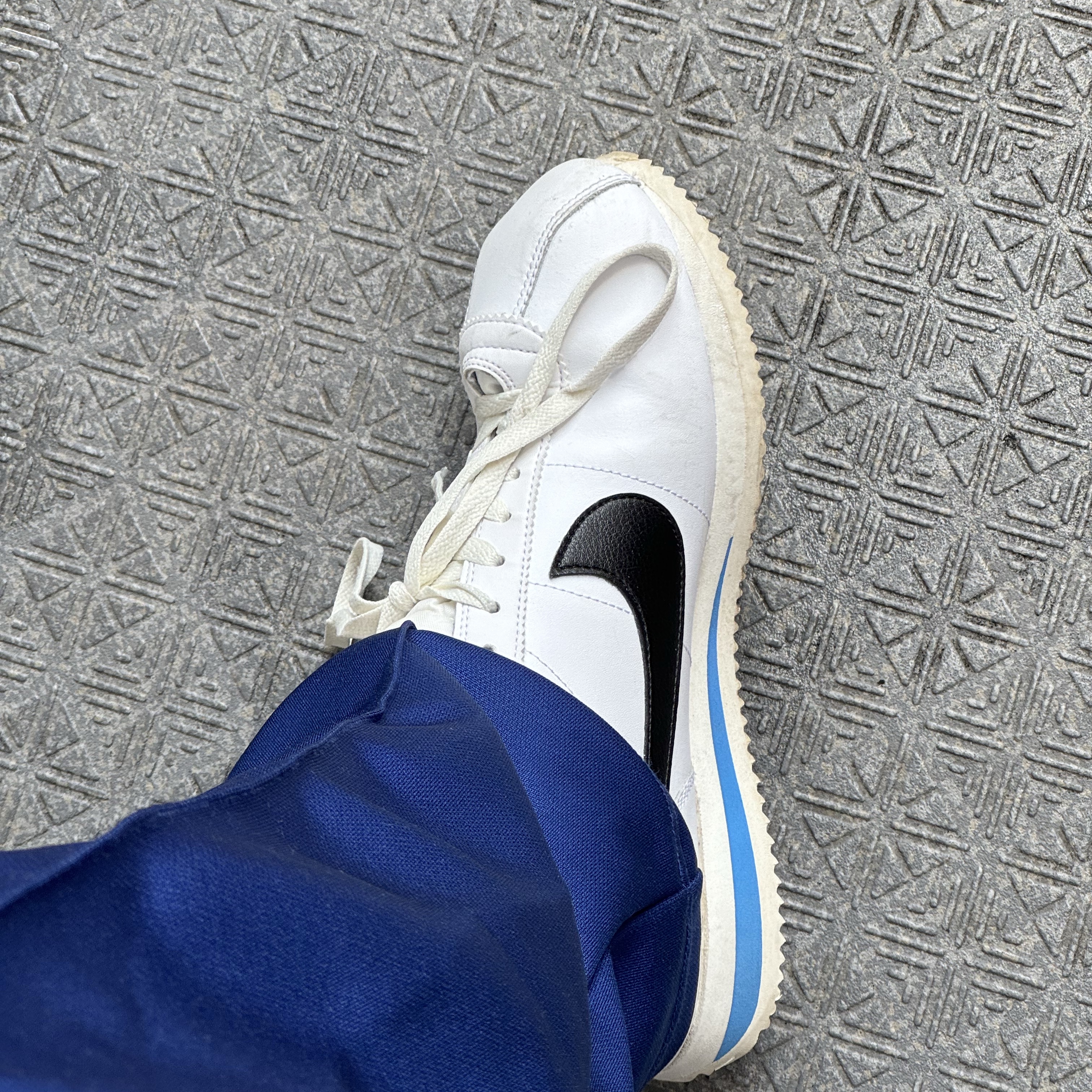 Needles Track Pants Poly Smooth Royal 착용 스타일 - 2