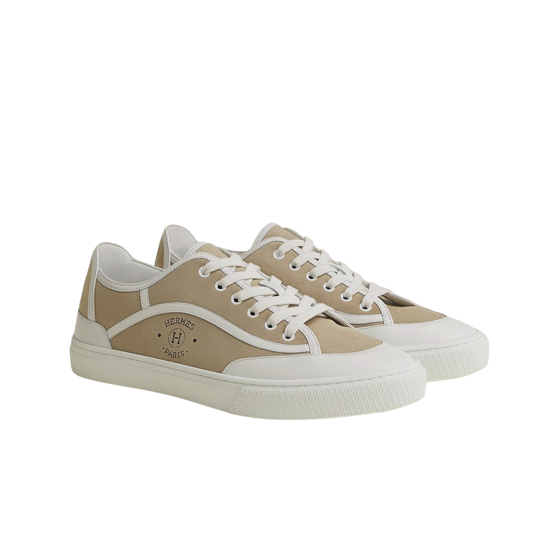 에르메스 겟 스니커즈 스웨이드 고트스킨 카프스킨 & 베쥬 에스키스 블랑(Hermes Get Sneakers Suede Goatskin Calfskin & Beige Esquisse Blanc) - 2