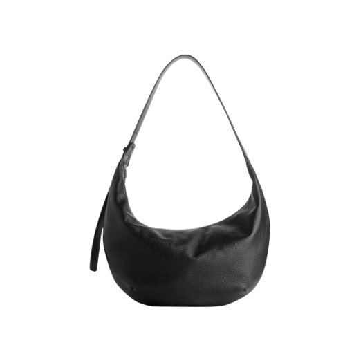 Arket Curved Leather Bag Black