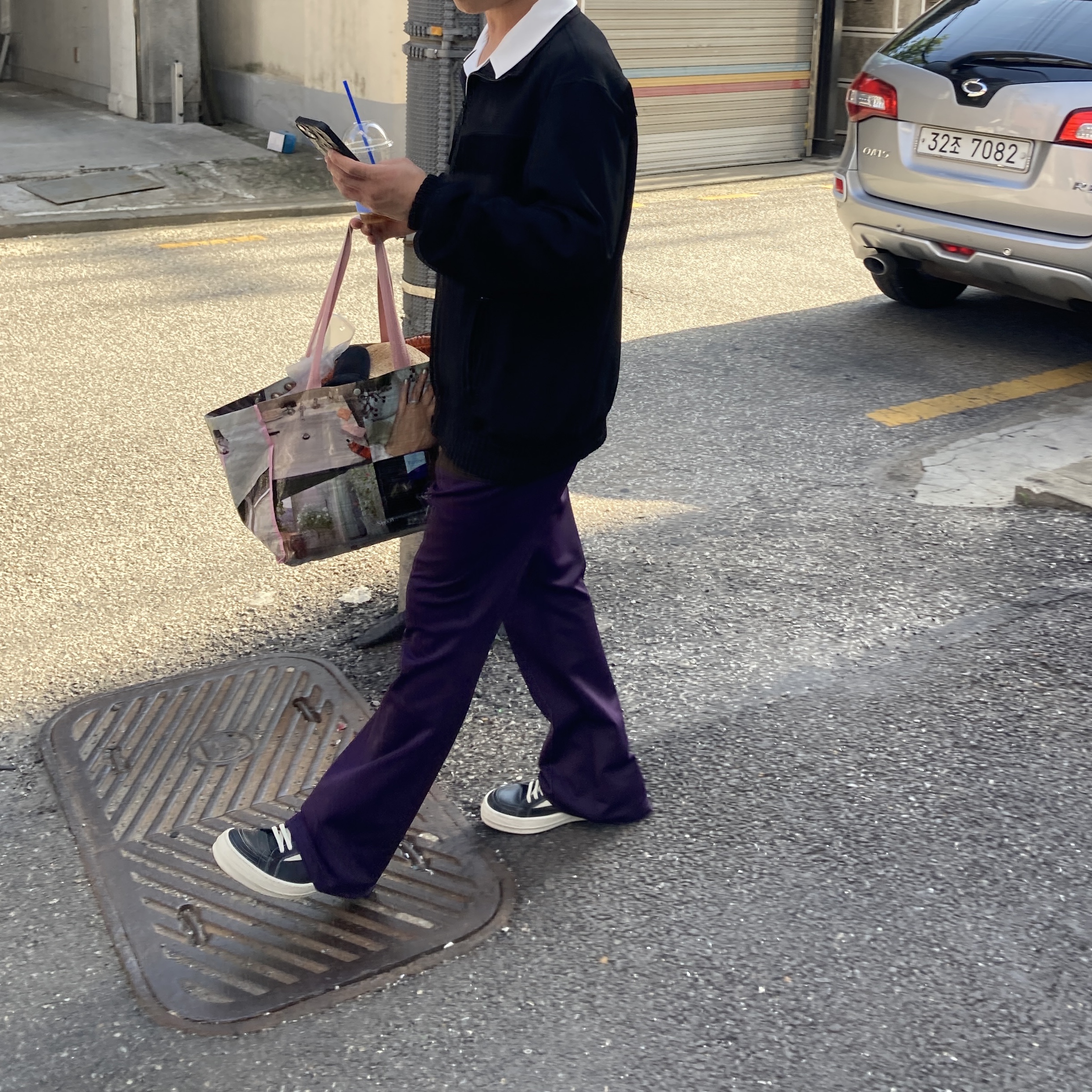 Rick Owens Vintage Sneaks Black Milk 착용 스타일 - 1