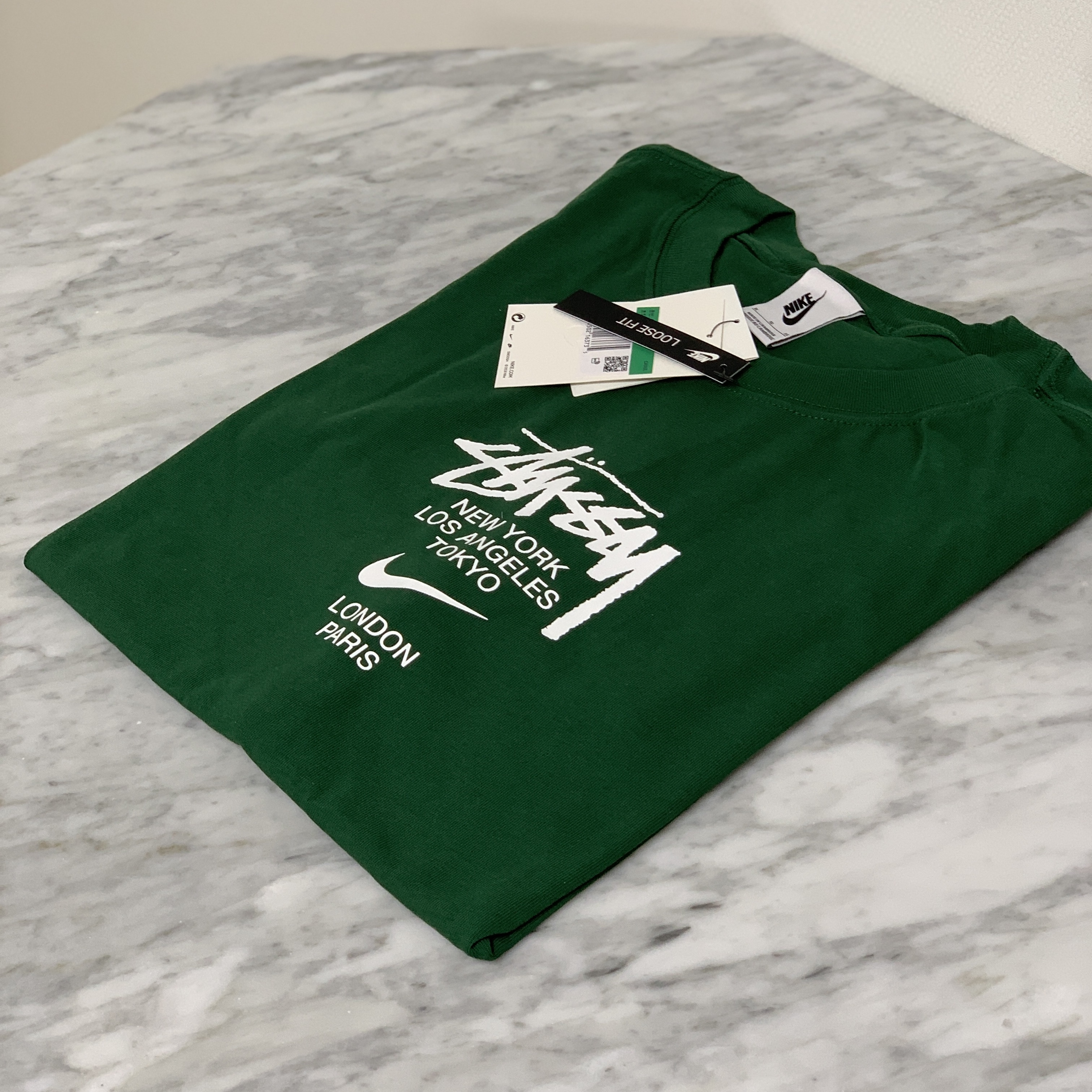 Nike x Stussy WT T-Shirt Green - Asia 착용 스타일