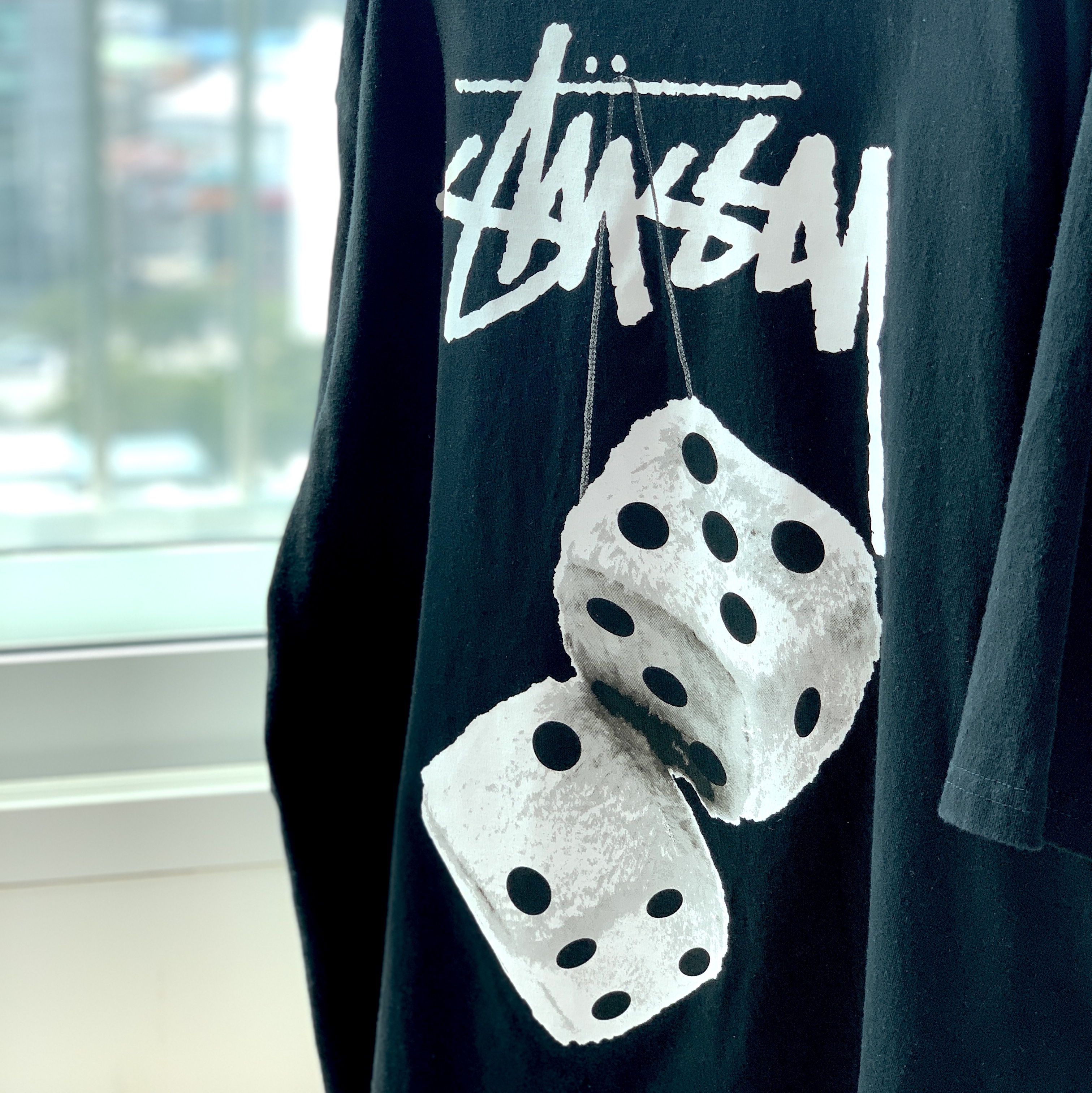Stussy Fuzzy Dice T-Shirt Black 착용 스타일