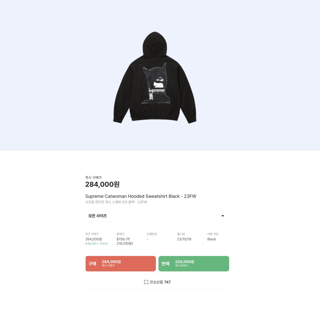Supreme Catwoman Hooded Sweatshirt Black - 23FW 착용 스타일 - 2