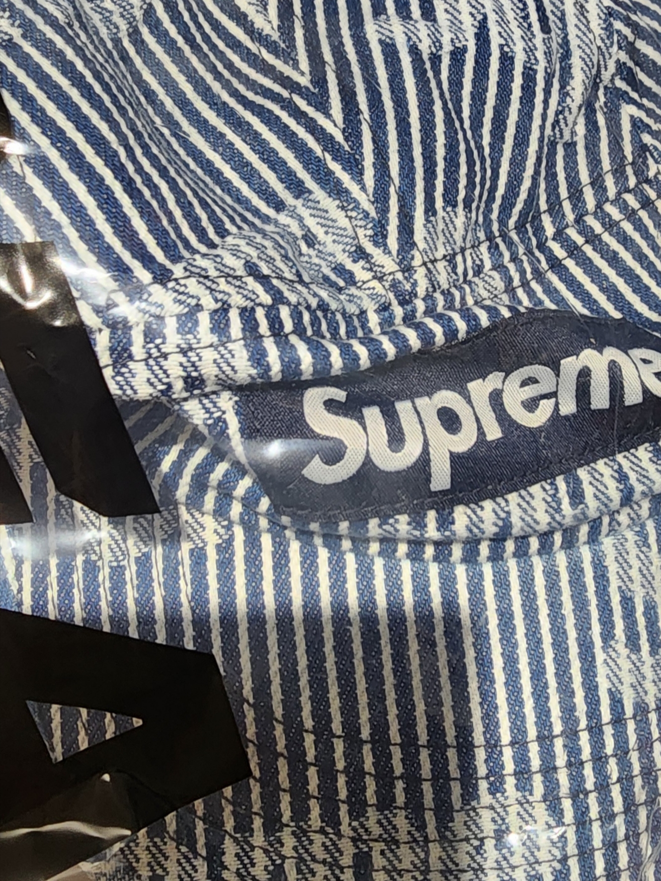 Supreme Denim Camp Cap Stripe - 24SS 착용 스타일