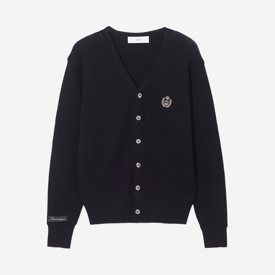 [10/22 예약배송] Dunst Unisex Essential Logo Knit Cardigan Black 상세 이미지 1