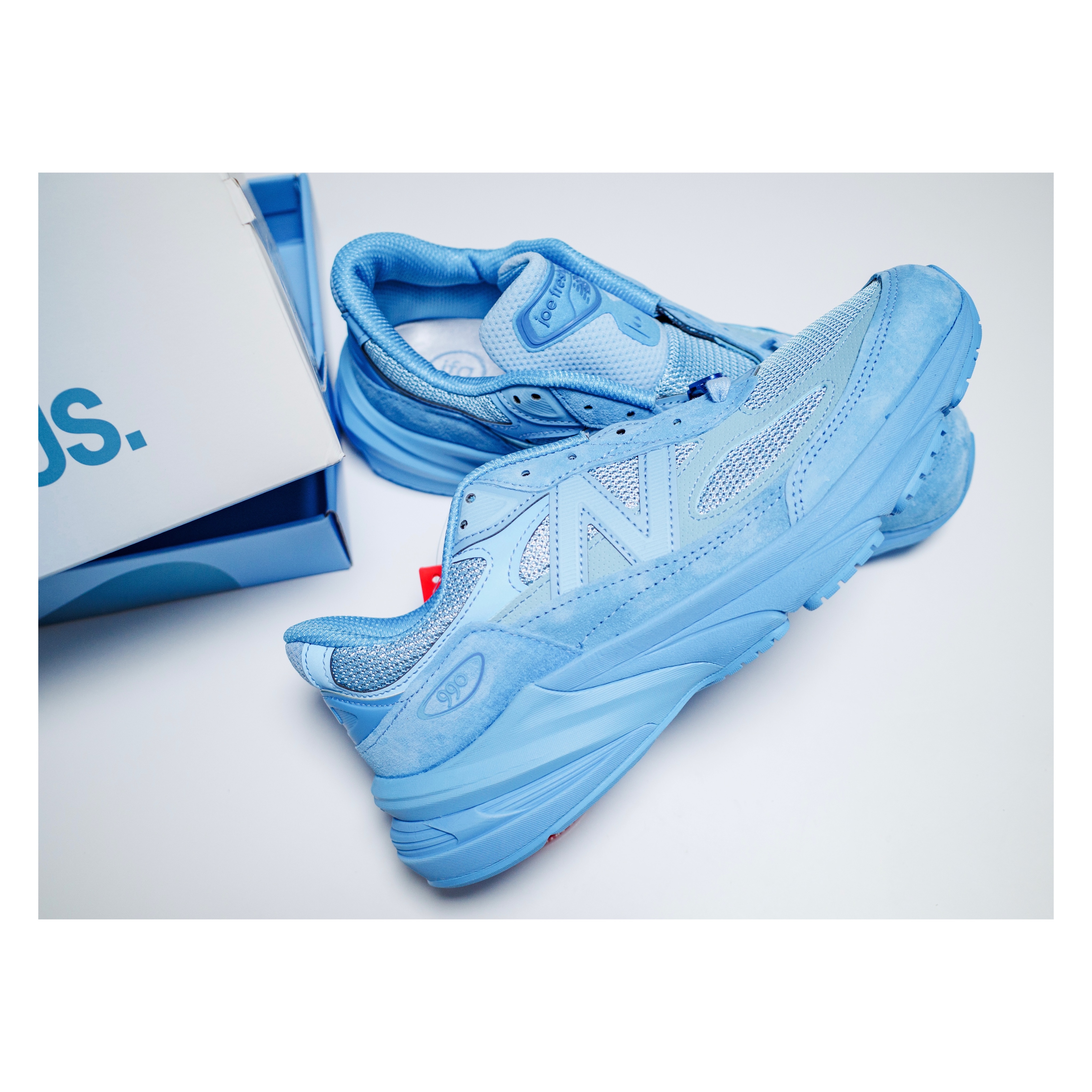 New Balance x Joe Freshgoods 990v6 Made in USA Prom Blue, Supreme Military Camp Cap Light Blue - 24SS 착용 스타일 - 3