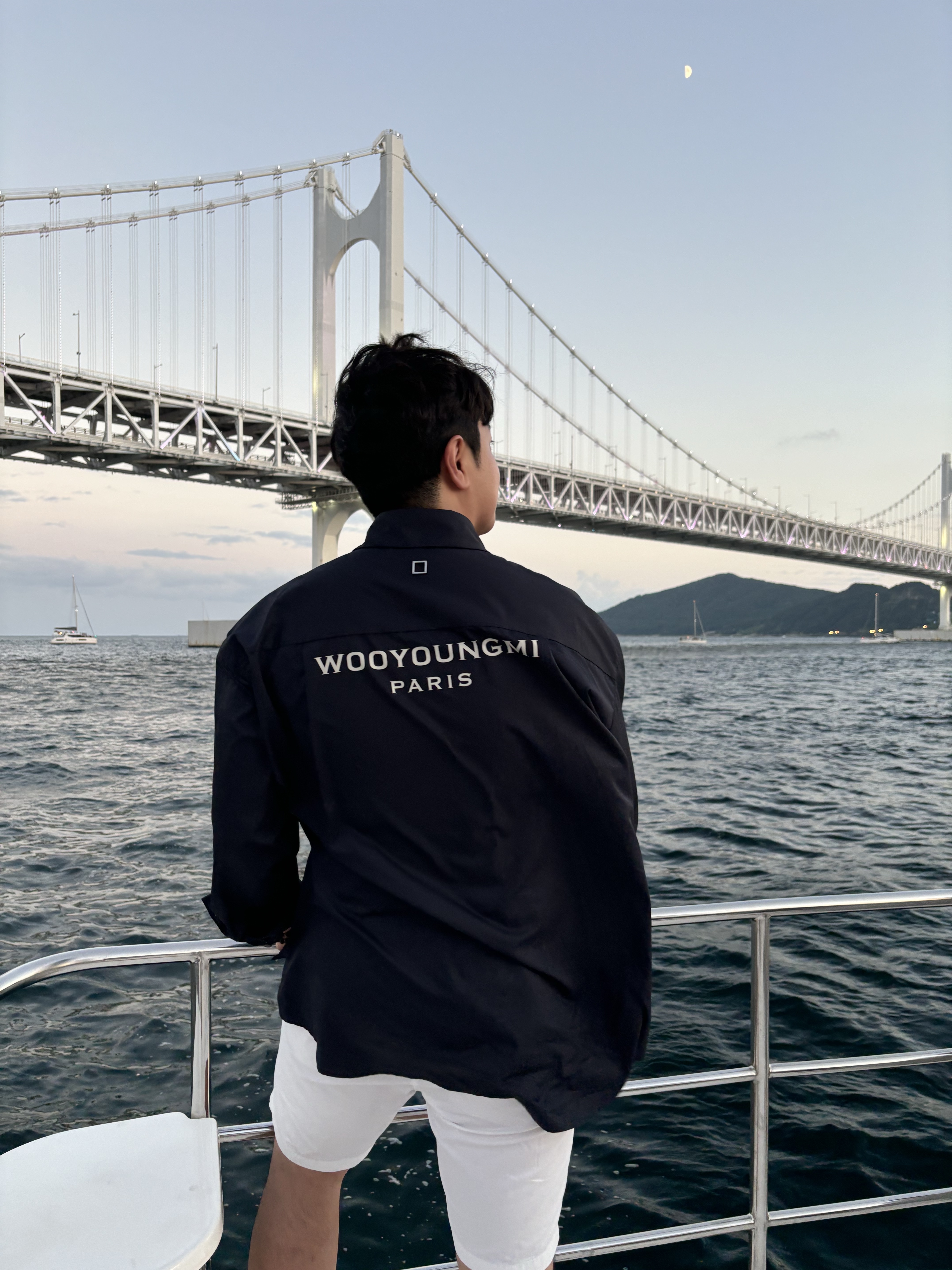Wooyoungmi Cotton Back Logo Shirt Navy - 23FW 착용 스타일
