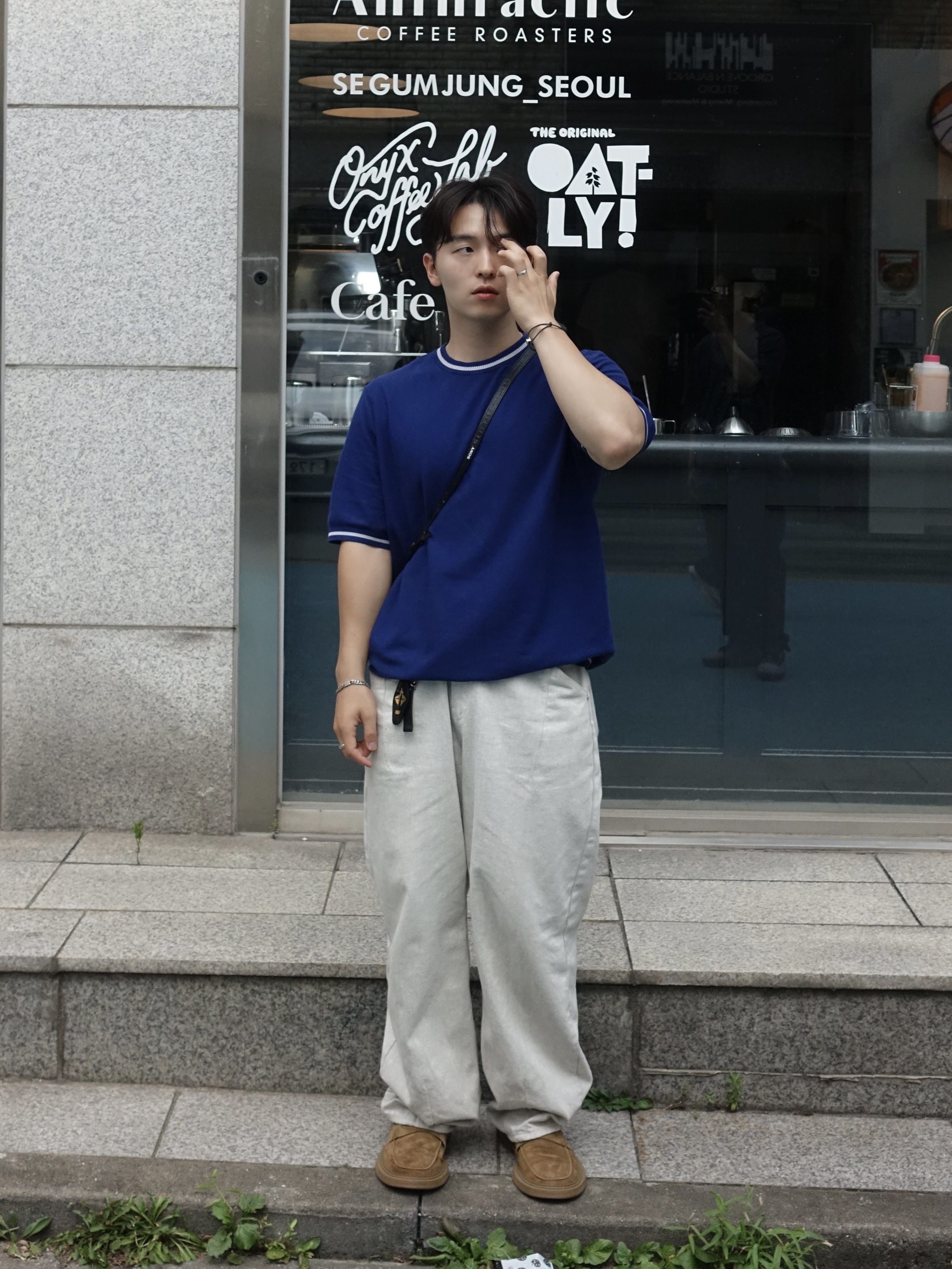 STU Suede Loafer Beige 착용 스타일 - 3
