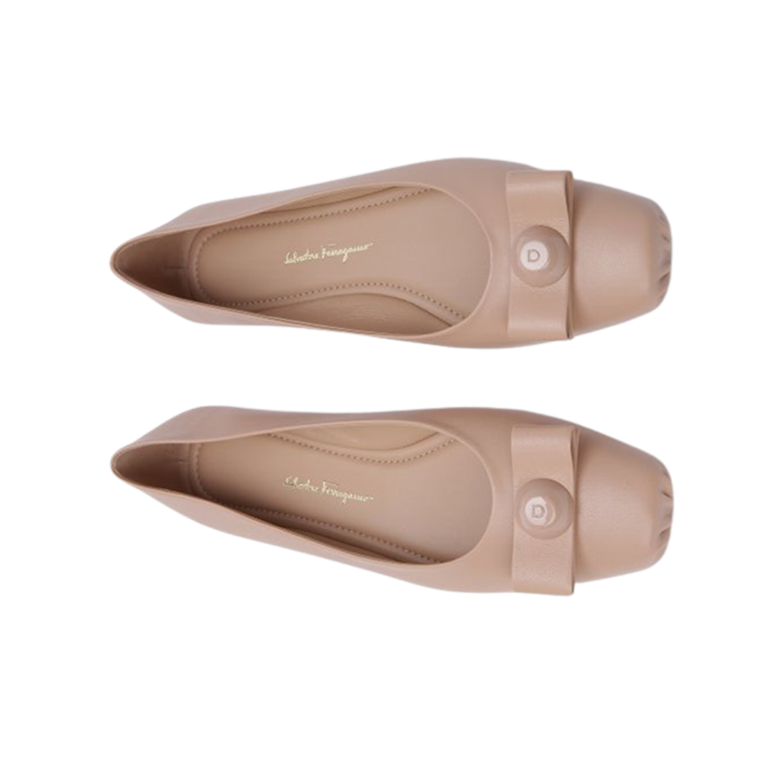 (W) 페라가모 바라 보울 발렛 플랫 베이지 - D((W) Ferragamo Vara Bowl Ballet Flat Beige - D) - 2