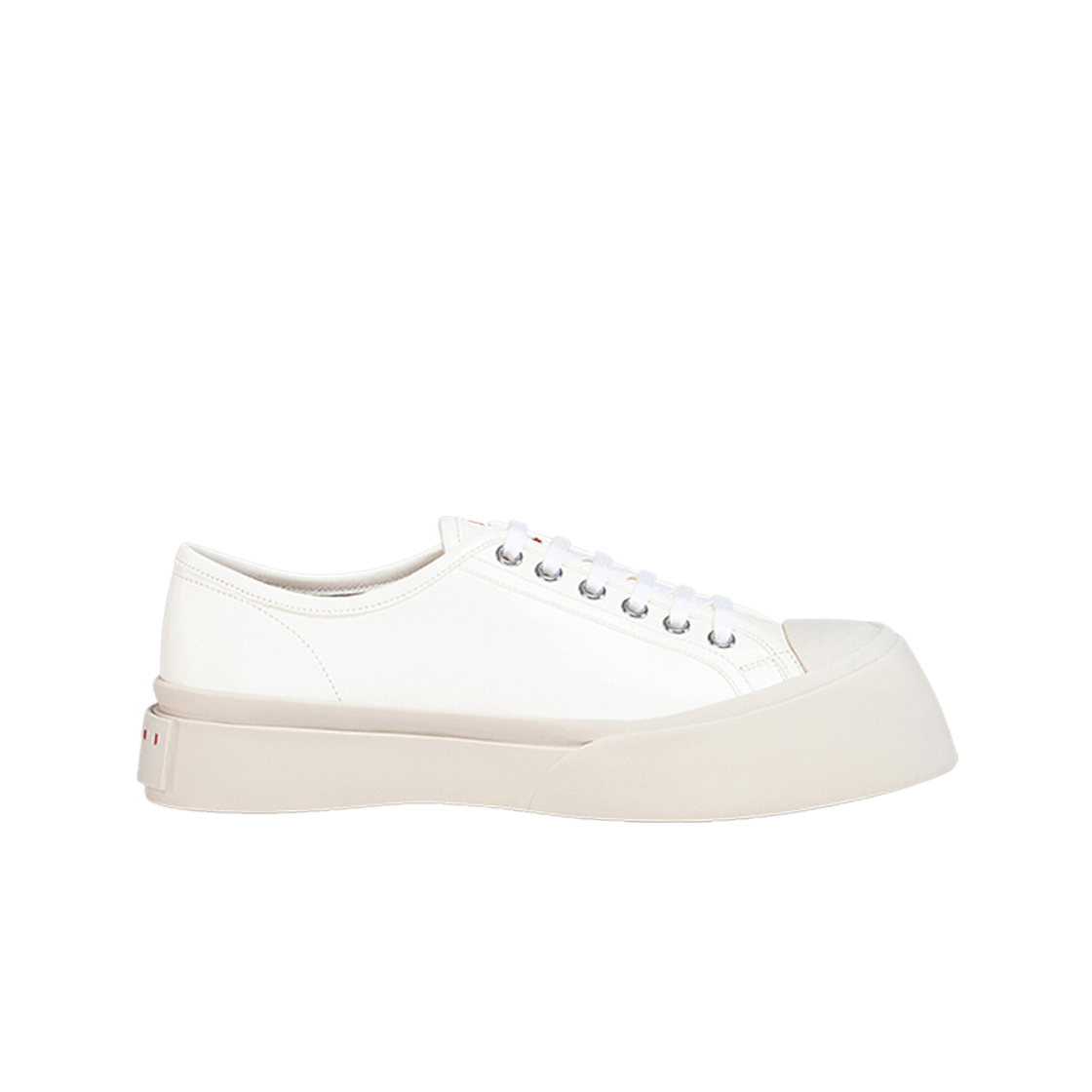 SNZU002002-P2722-00W01 Marni Nappa Leather Pablo Lace Up Sneakers Lily White