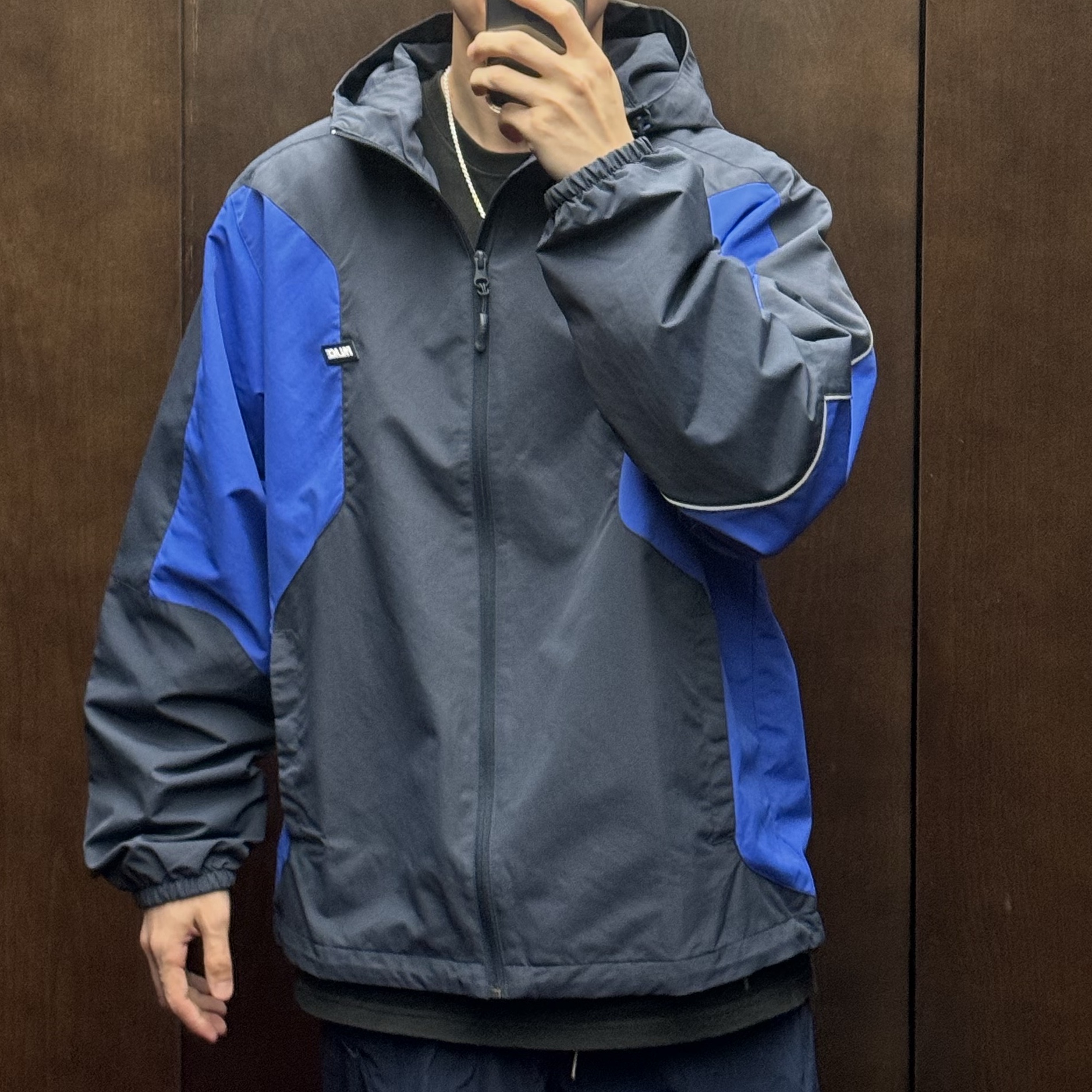 Human Made Heart Silver Necklace Silver, Palace Duo Shell Jacket Navy Blue - 24FW 착용 스타일