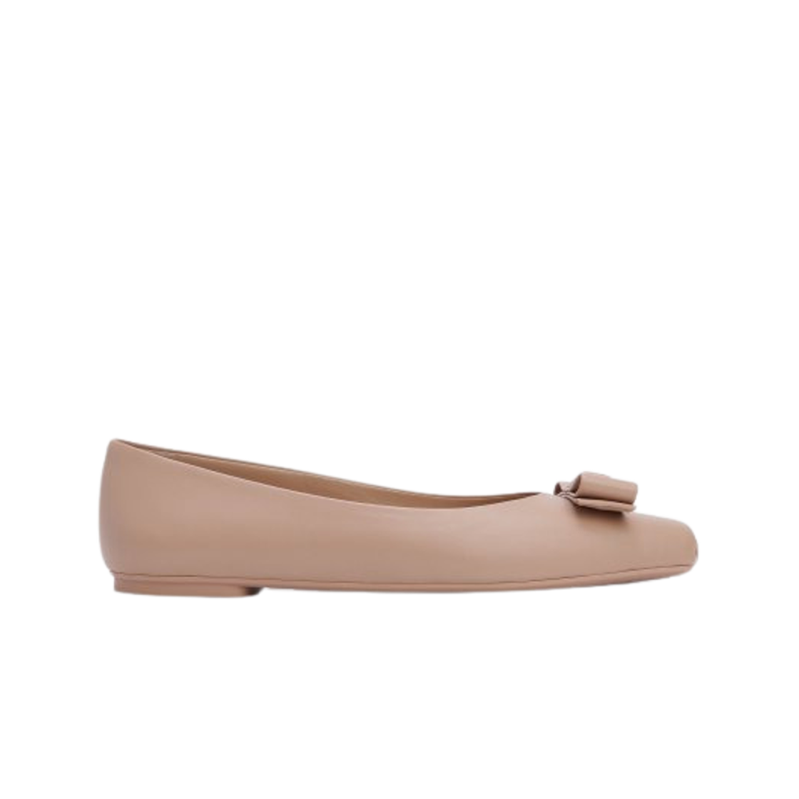 01E349-757822 (W) Ferragamo Vara Bowl Ballet Flat Beige - D