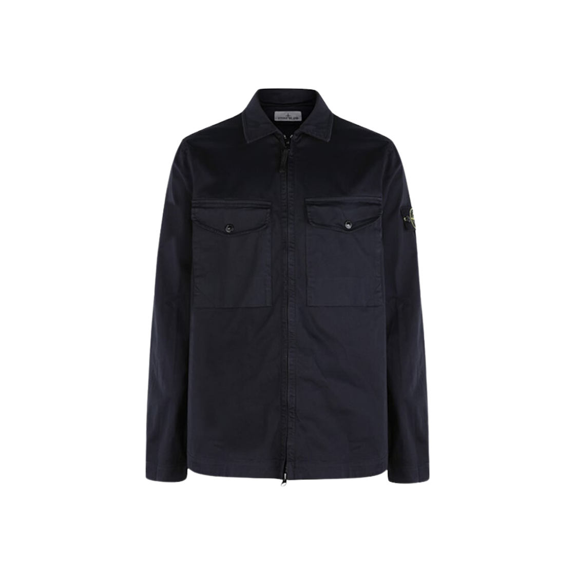 Stone Island 10812 Stretch Cotton Satin Garment Dyed Overshirt Navy - 24SS 상세 이미지 1