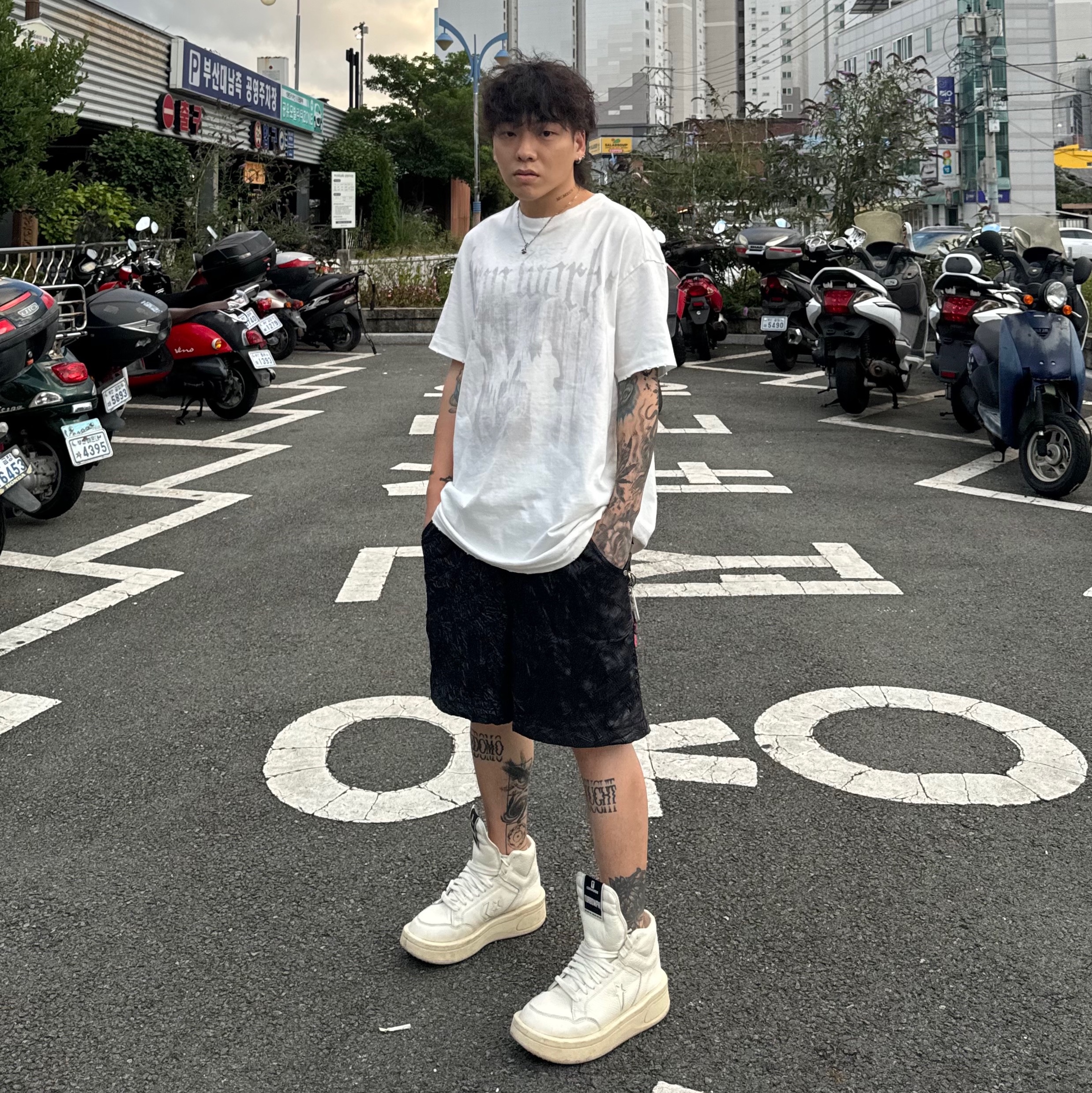 Converse x Drkshdw Turbowpn Egret 착용 스타일 - 2