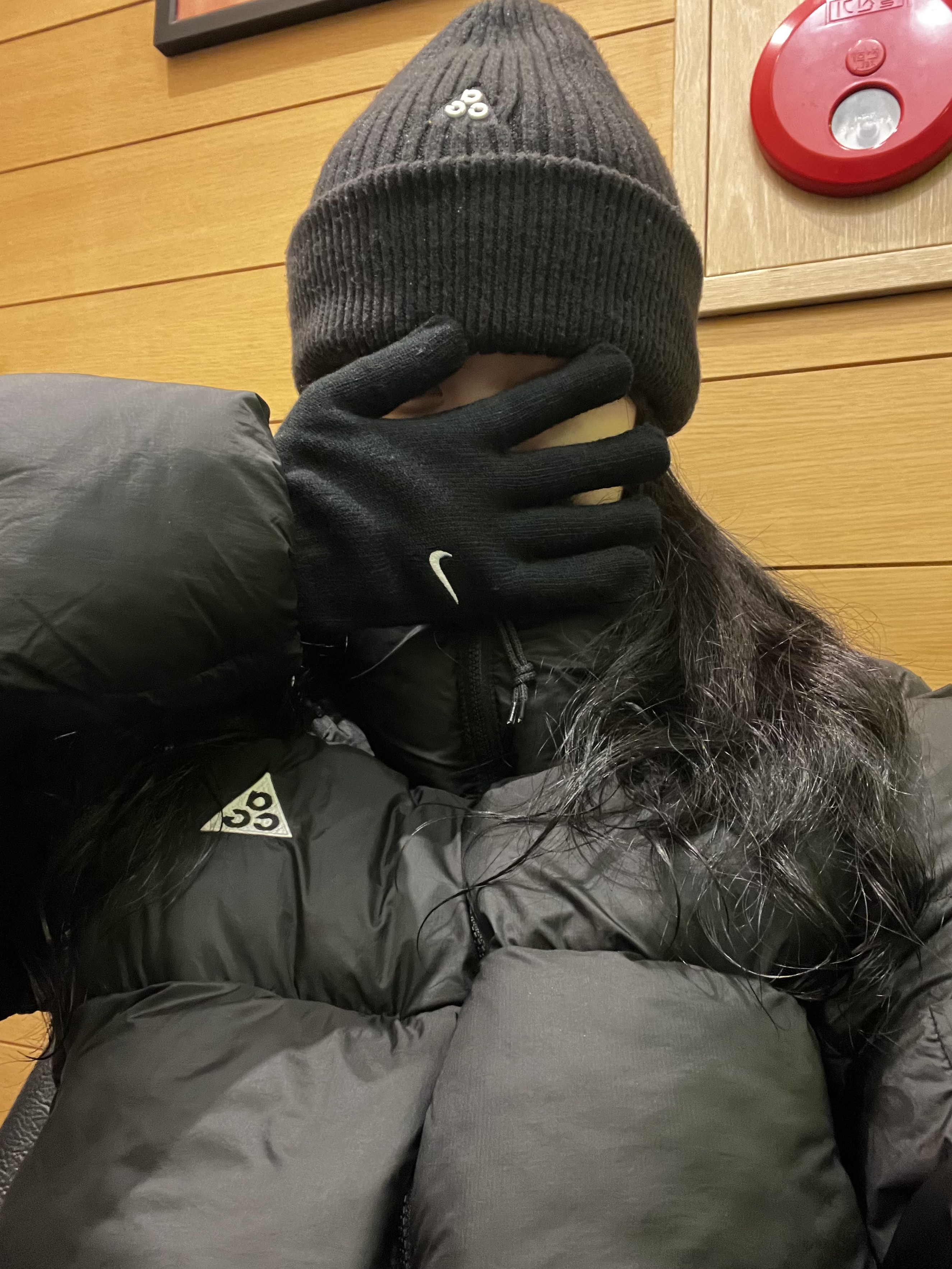 Nike ACG Therma-Fit ADV Lunar Lake Puffer Jacket Black - Asia, Nike NRG ACG Cuffed Beanie Black 착용 스타일 - 1