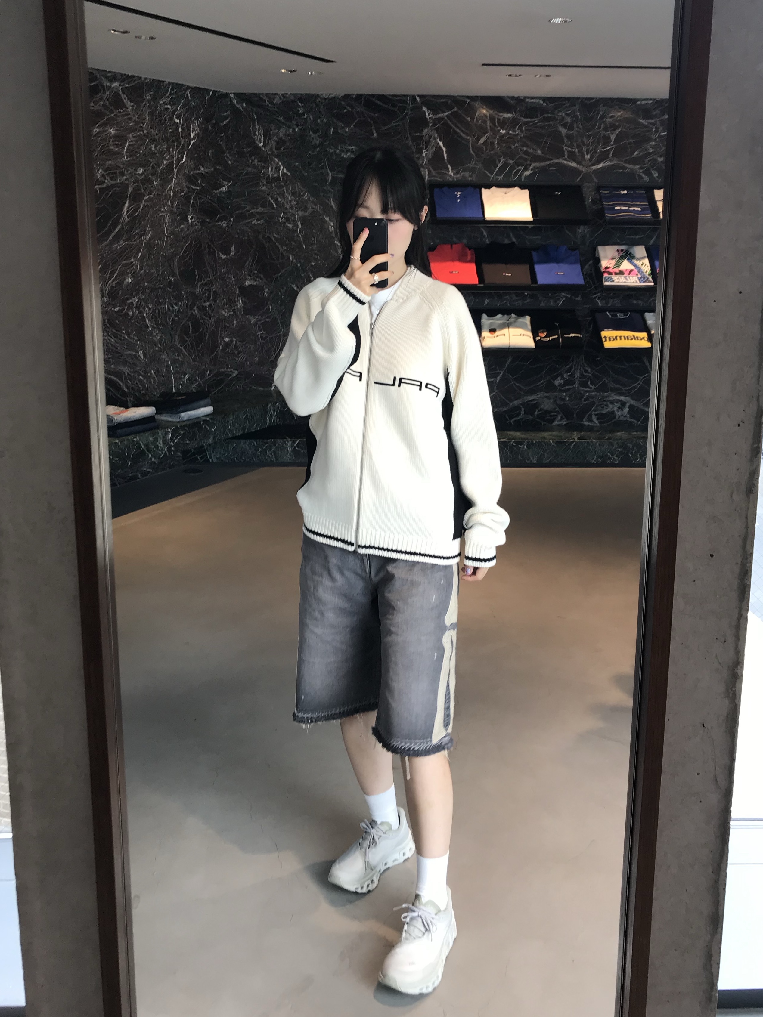 Palace Posh Knit White - 24FW, Kapital 14 oz. Denim 5P Bone Embroidery Short Pants Black 착용 스타일