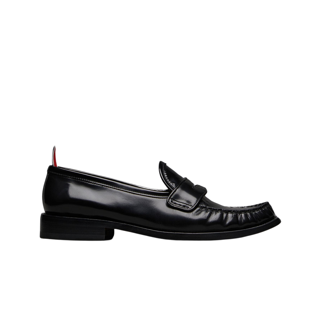 FFF173A-L0043-001 (W) Thom Browne Spazzolato Pleated Varsity Loafer Black