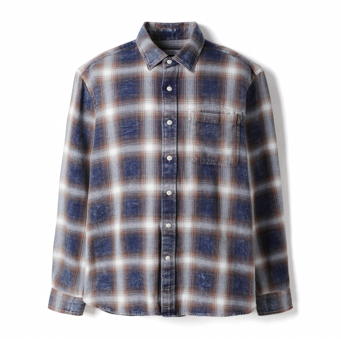 시리즈 인디고 워싱 옴브레 체크 셔츠 인디고(SERIES Indigo Washing Ombre Check Shirt Indigo) - 2