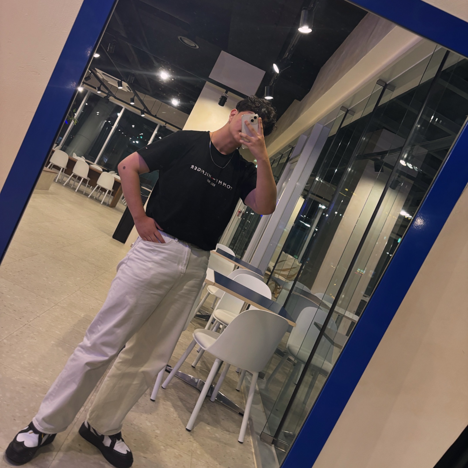Nike x Peaceminusone Kwondo1 Black and White 착용 스타일