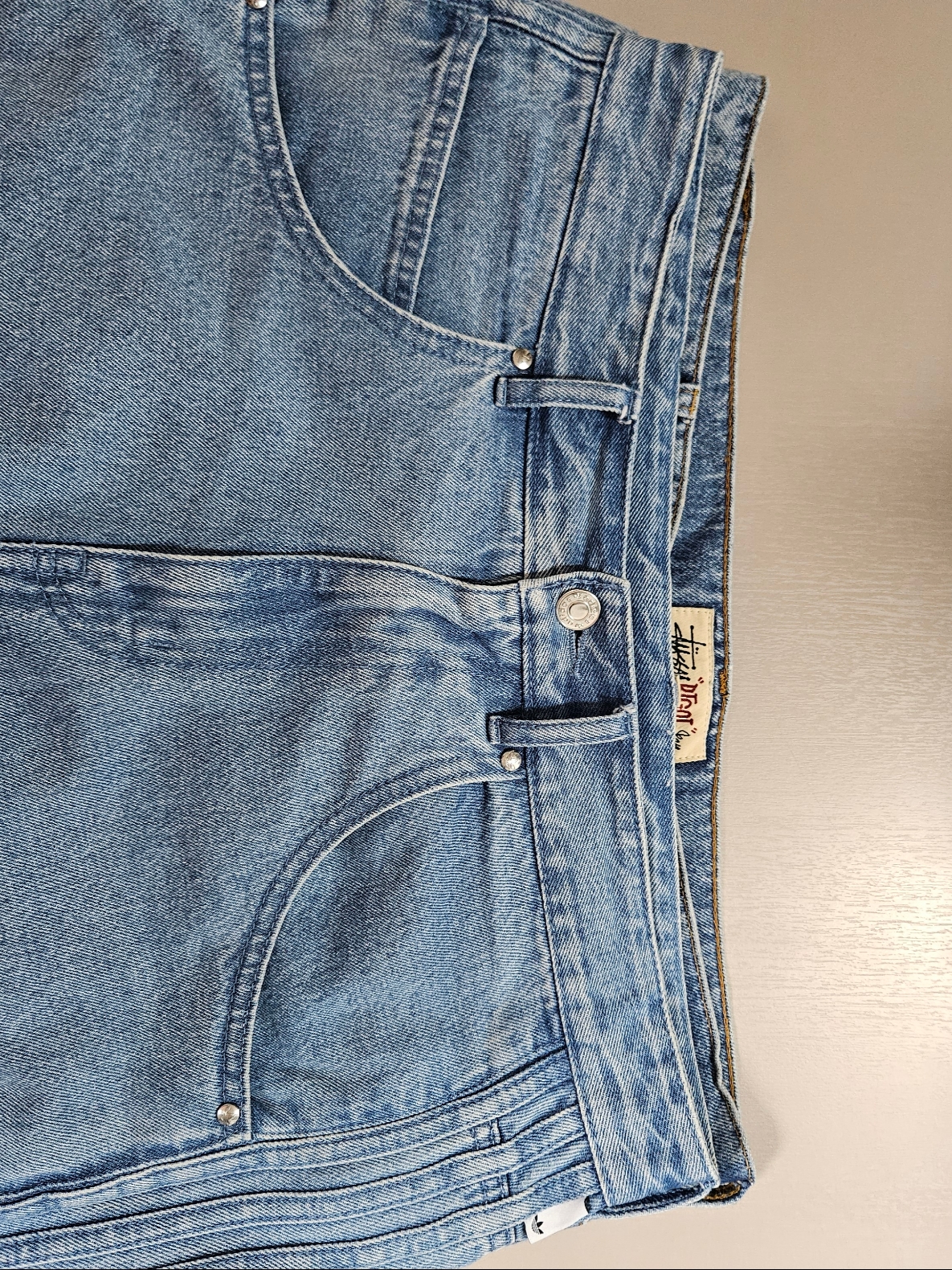 Adidas Flames Denim Shorts Blue - KR Sizing, Supreme S Logo Loose Fit Jean Washed Blue - 24SS 착용 스타일 - 5