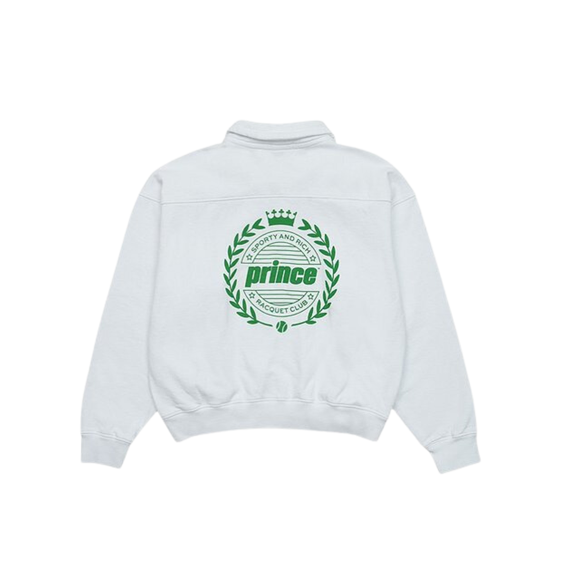 Sporty & Rich Prince Crest Quarter Zip White 상세 이미지 1