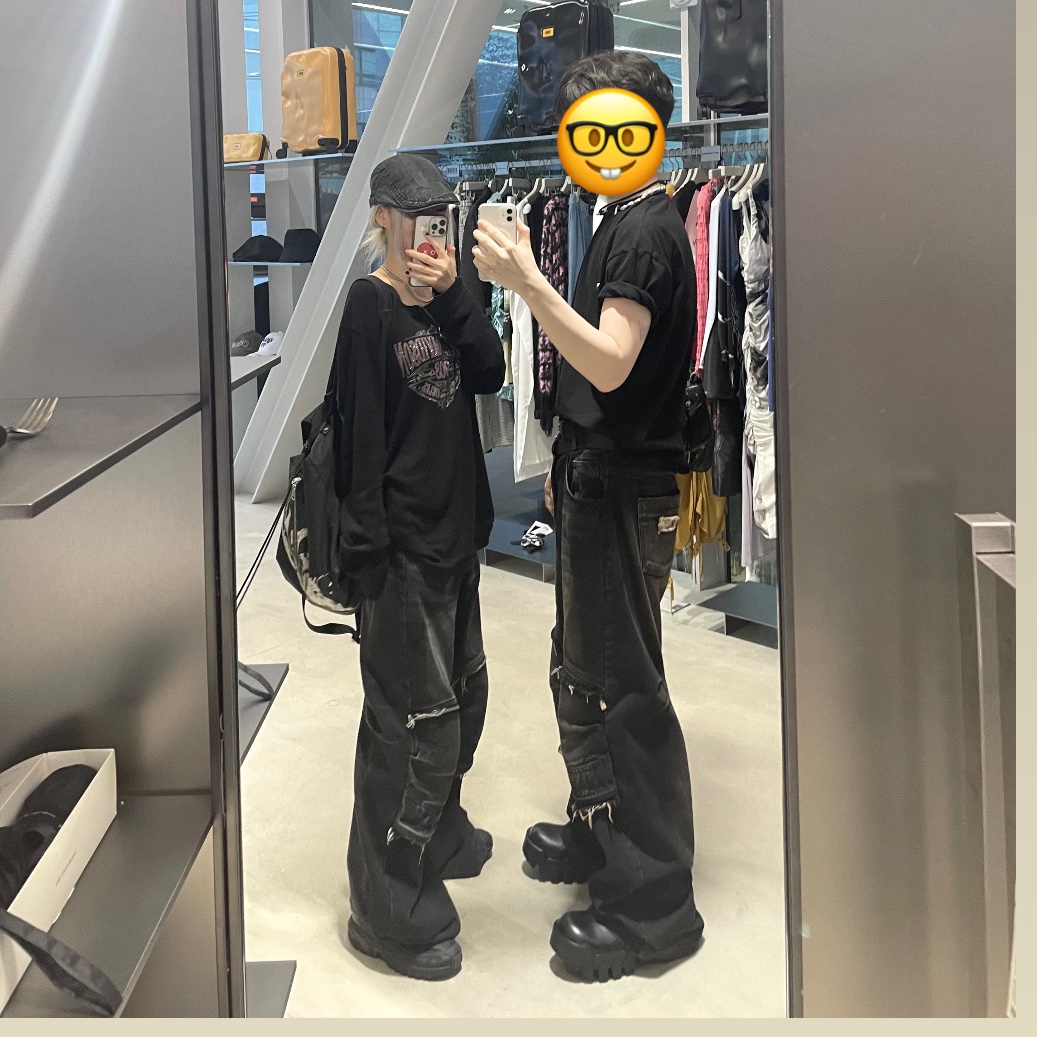 BLR Knee Point Black Denim Pants Black, Salomon ACS Pro Black 착용 스타일 - 1