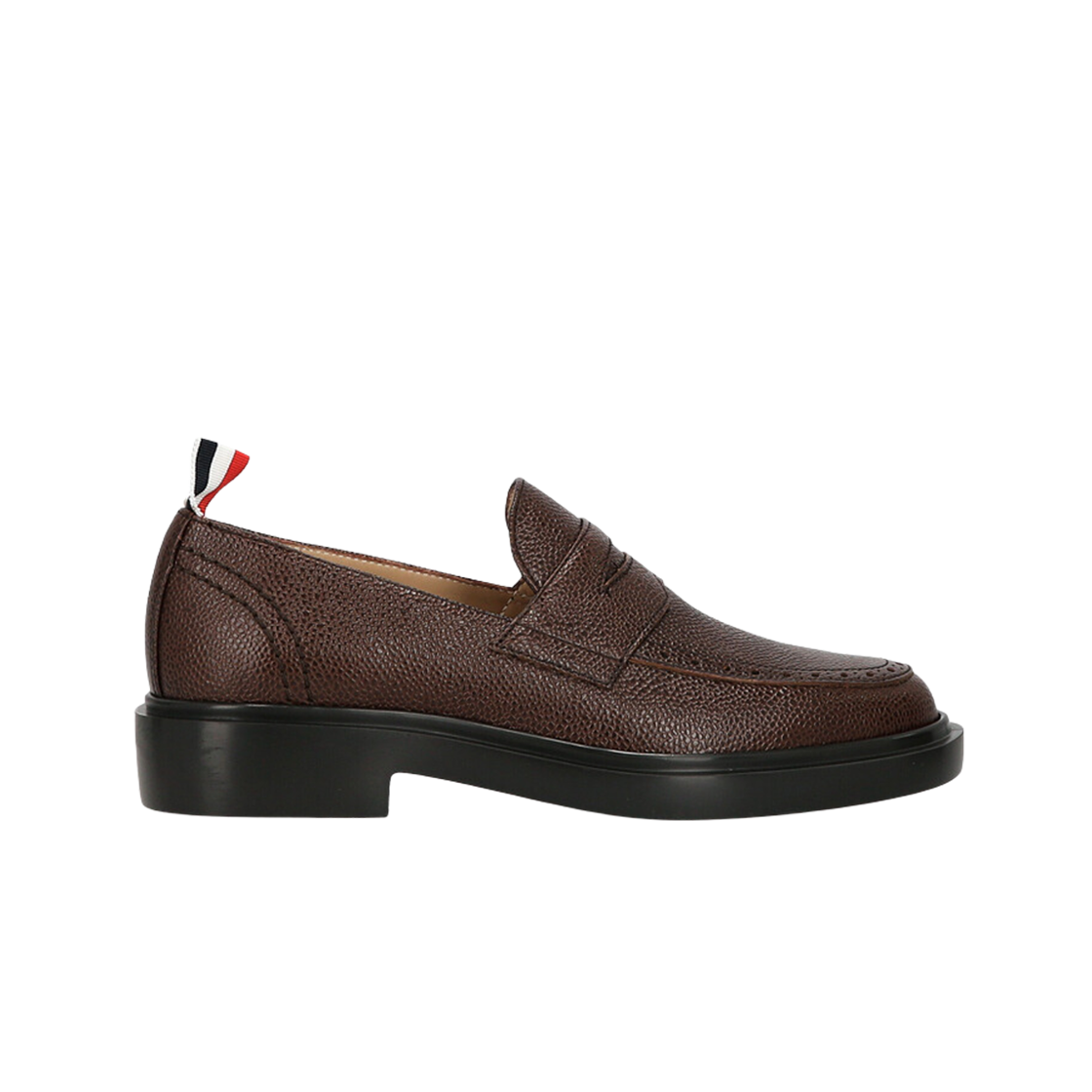 FFF087A-06257-210 (W) Thom Browne Pebble Leather Penny Loafer Brown