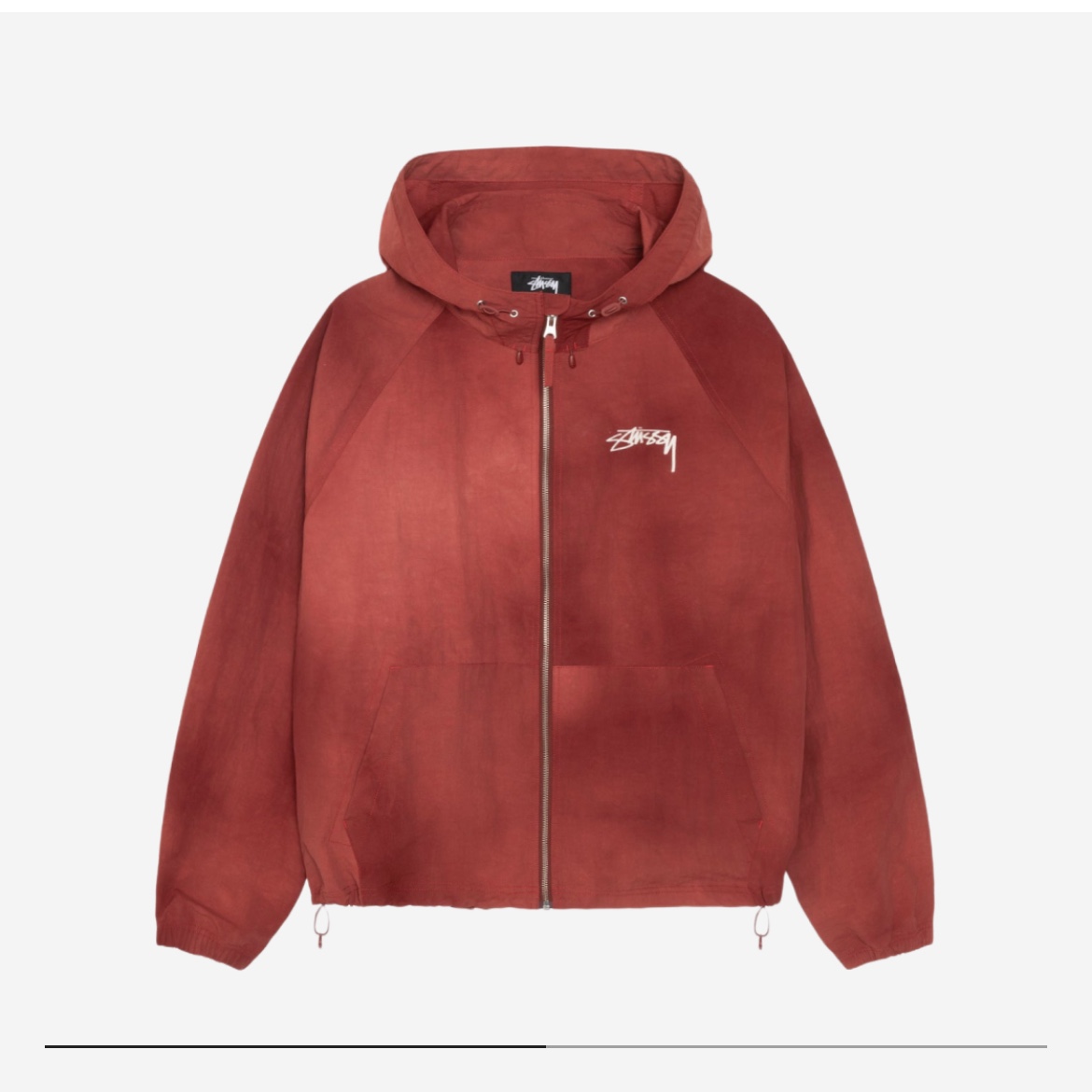 Stussy Wave Dye Beach Shell Jacket Maroon, Stussy Wave Dye Beach Shell Jacket Maroon 착용 스타일 - 4