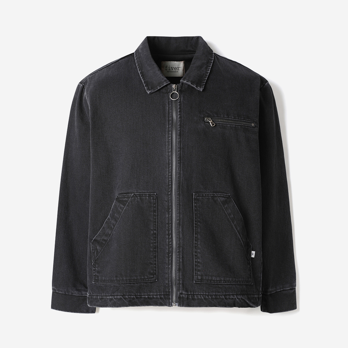 시리즈 워커 데님 집업 자켓 블랙(SERIES Worker Denim Zip Up Jacket Black)