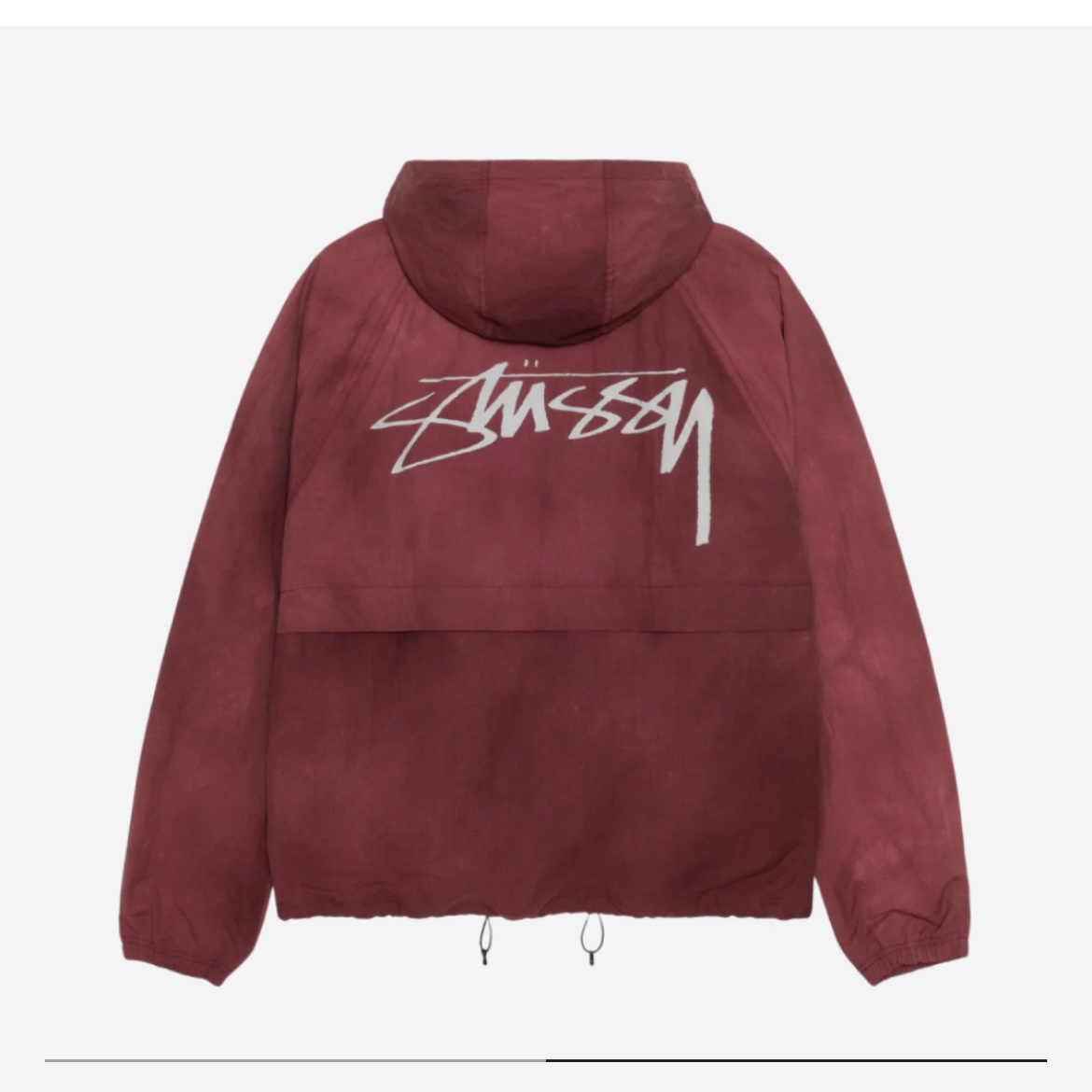 Stussy Wave Dye Beach Shell Jacket Maroon, Stussy Wave Dye Beach Shell Jacket Maroon 착용 스타일 - 1