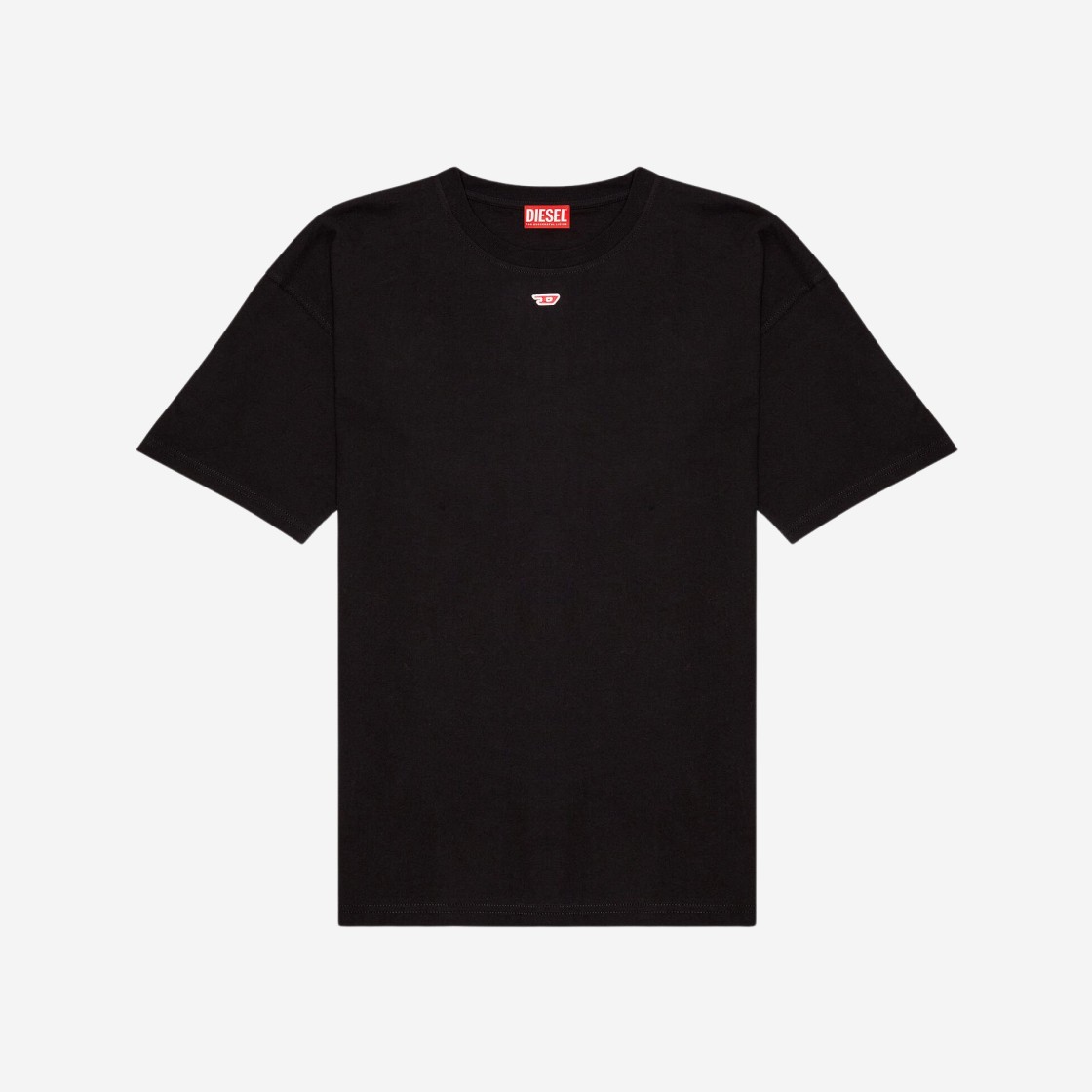 Diesel T-Shirt with Embroidered D Patch Black 상세 이미지 1