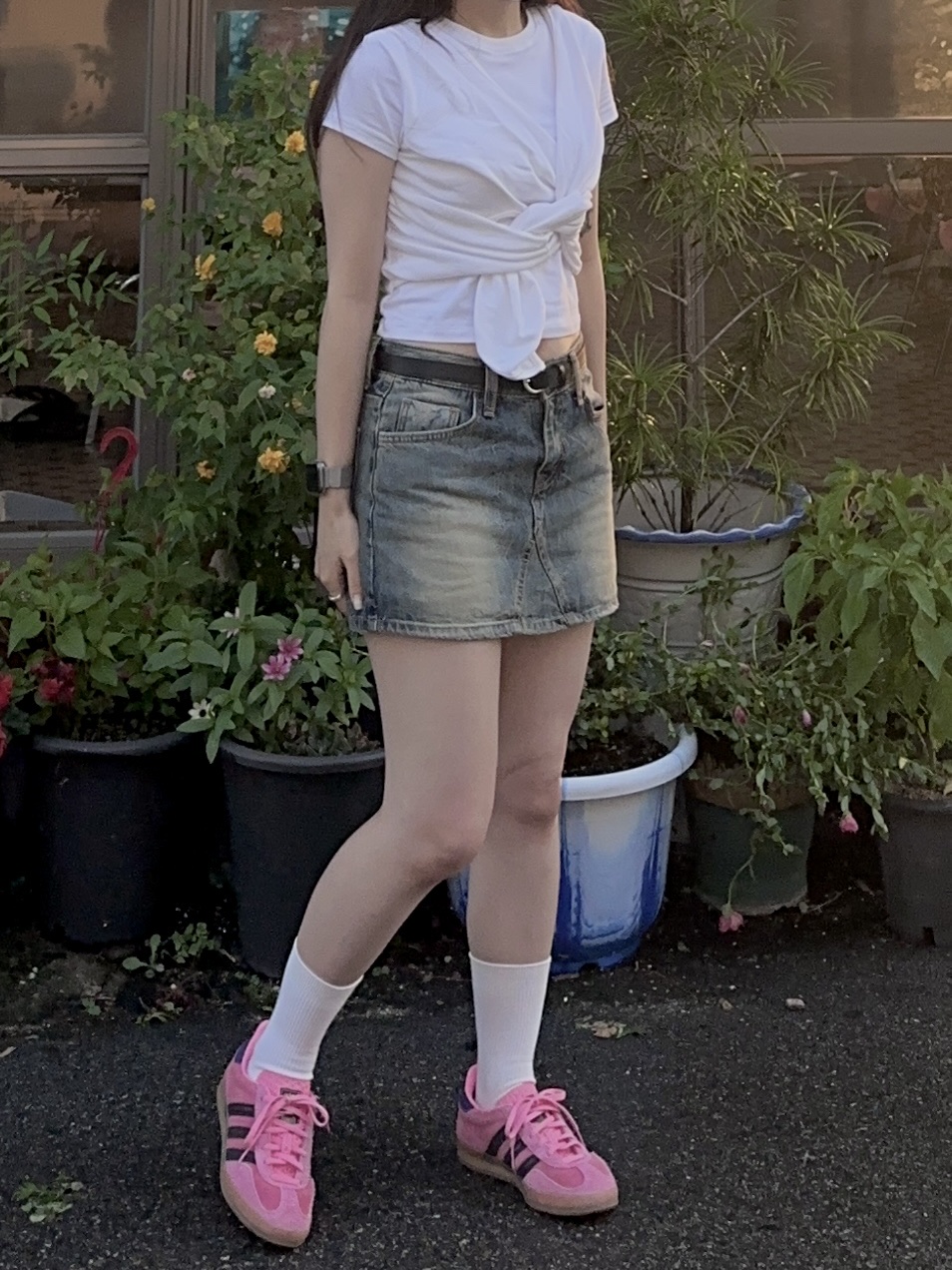 (W) Adidas Gazelle Indoor Bliss Pink 착용 스타일 - 2
