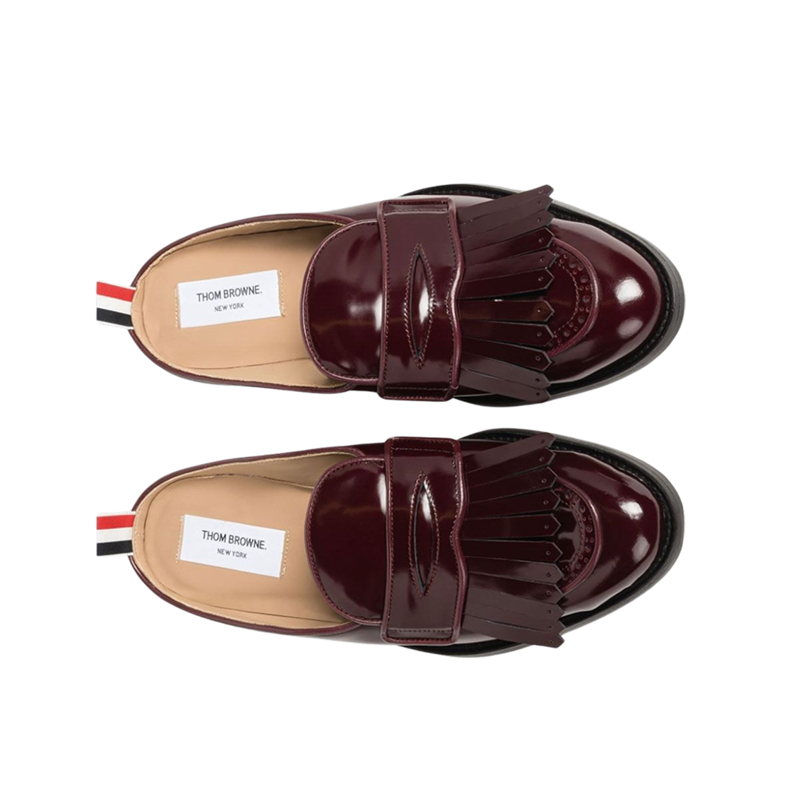 톰브라운 소프트 스파졸라토 킬트 바시티 페니 로퍼 뮬 버건디(Thom Browne Soft Spazzolato Kilt Varsity Penny Loafer Mule Burgundy) - 2