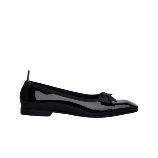 (W) Thom Browne Soft Patent Leather Sole Opera Ballerina Black