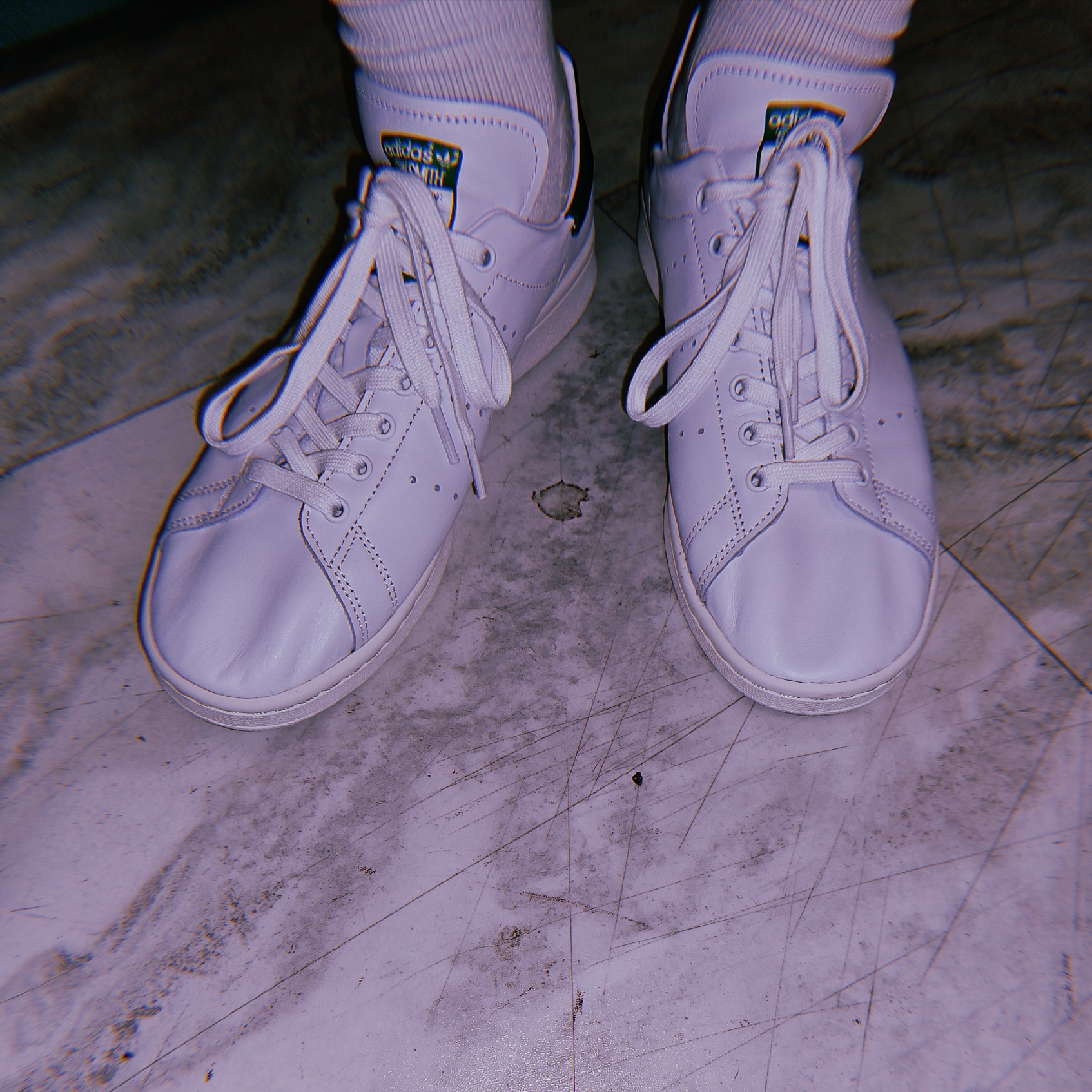 Adidas Stan Smith Decon Cloud White Green 착용 스타일
