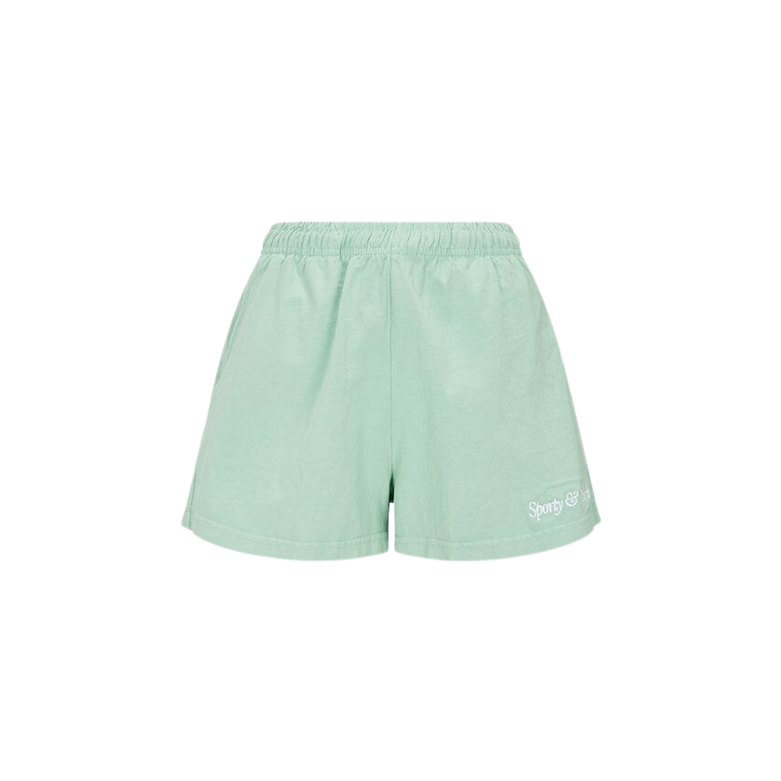 Sporty & Rich Italic Logo Embroidered Disco Shorts Jade White 상세 이미지 1