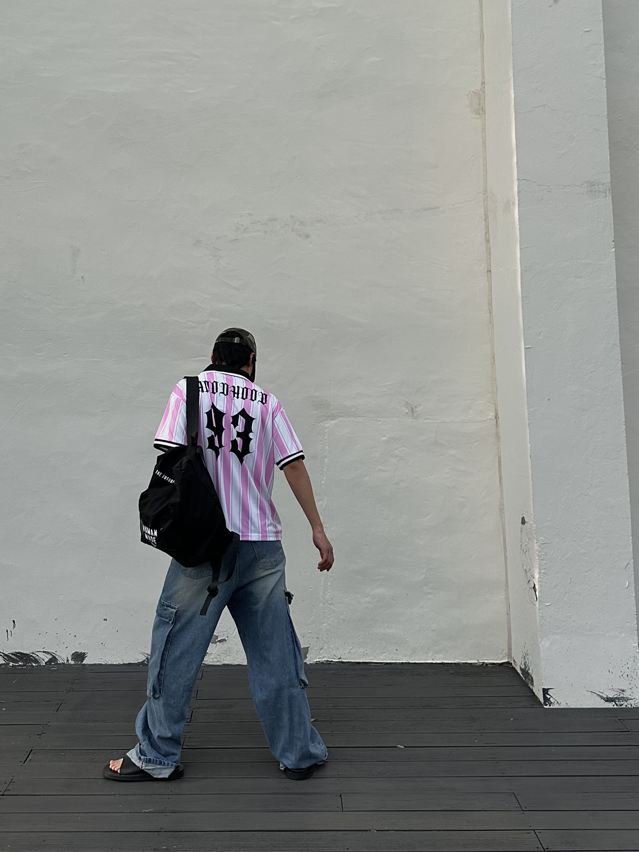 Human Made Backpack Black 착용 스타일 - 2