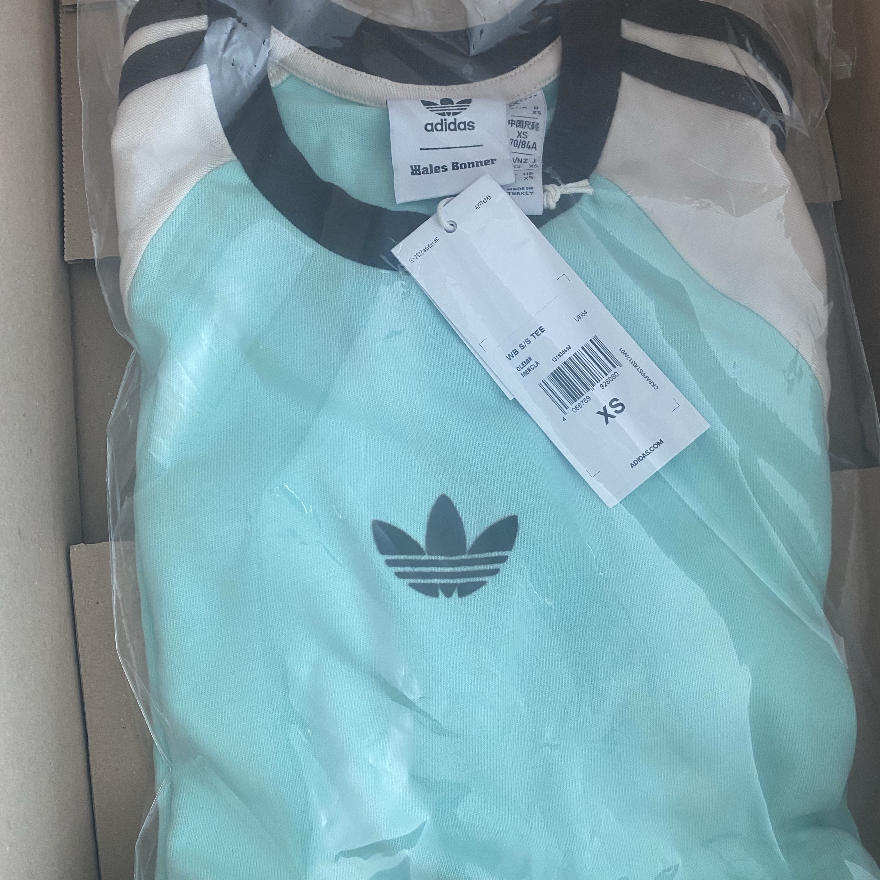 Adidas x Wales Bonner S/S T-Shirt Clear Mint - KR Sizing 착용 스타일