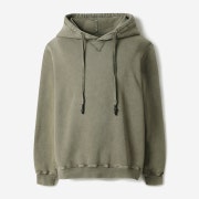 SERIES Stone Wash Hooded Sweat Shirt Khaki