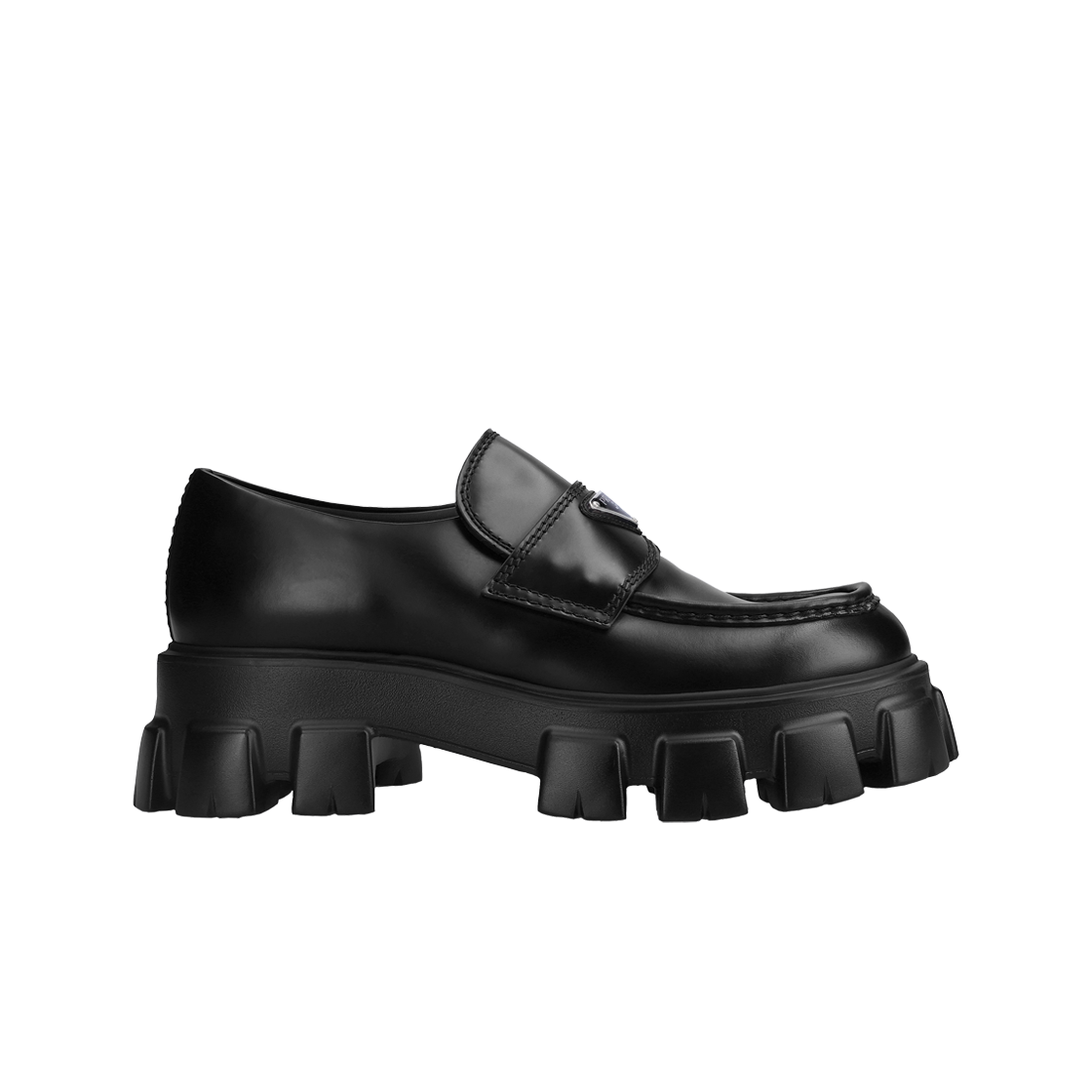 프라다 모놀리스 브러쉬드 레더 로퍼 블랙(Prada Monolith Brushed Leather Loafers Black)