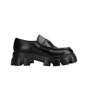 Prada Monolith Brushed Leather Loafers Black