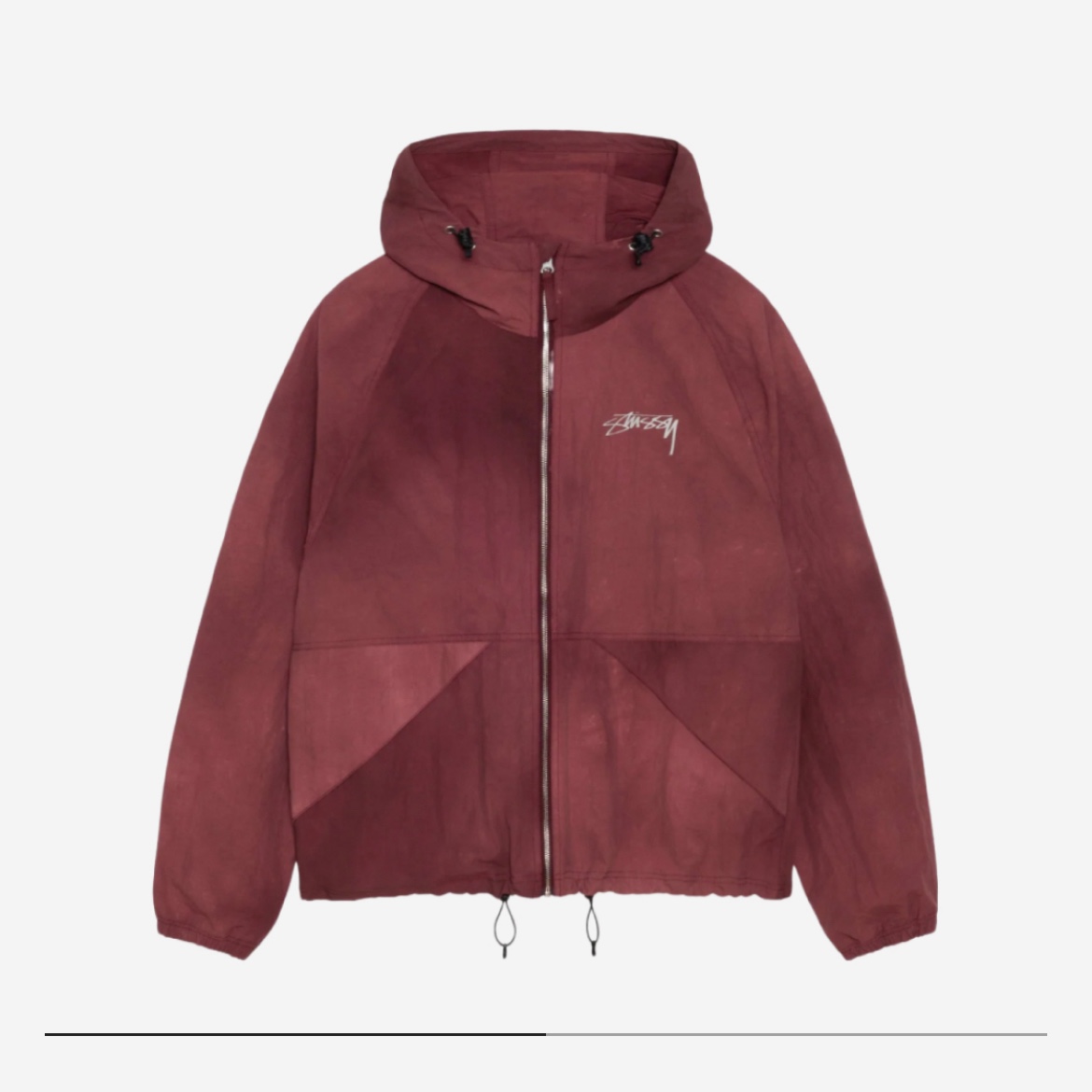 Stussy Wave Dye Beach Shell Jacket Maroon, Stussy Wave Dye Beach Shell Jacket Maroon 착용 스타일 - 2