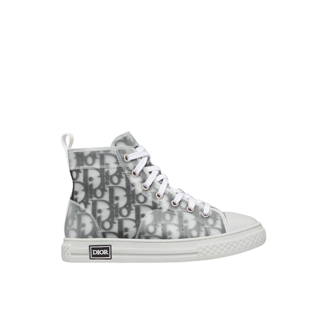 (Kids) Dior Oblique Technical Canvas B23 High-Top Sneaker White Black 상세 이미지 1