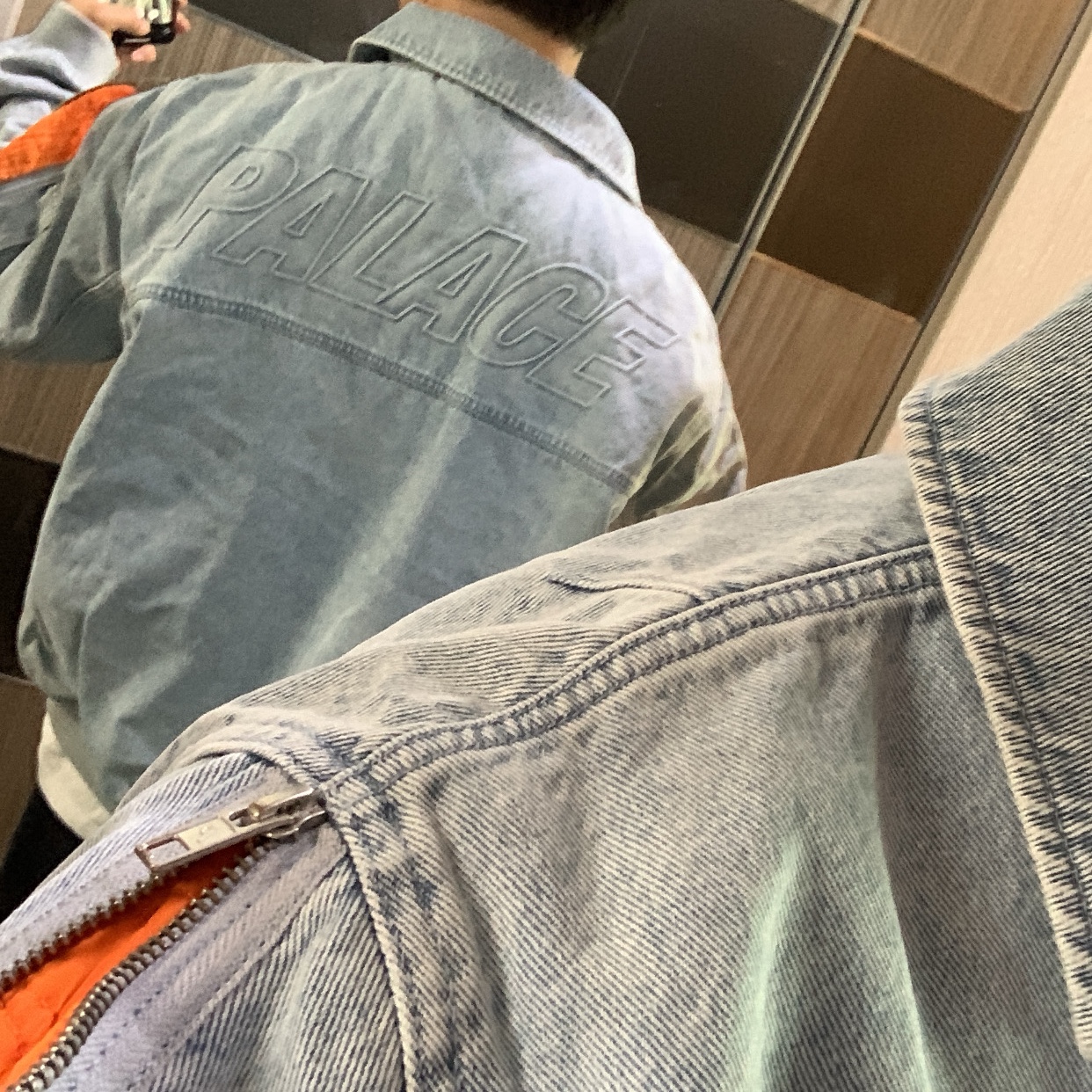 Palace Zipped MA-1 Bomber Jacket Stone Wash - 24FW 착용 스타일