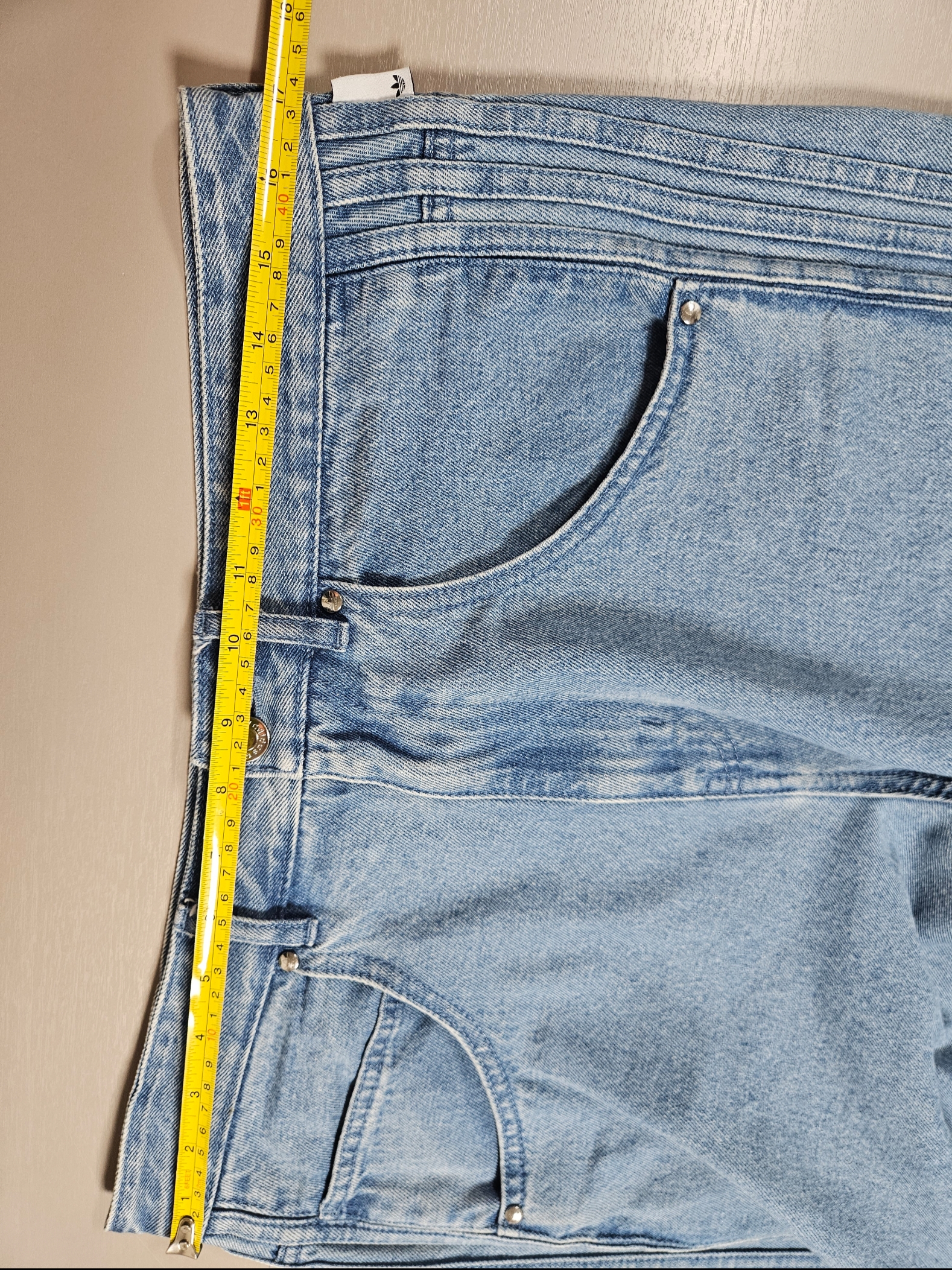 Adidas Flames Denim Shorts Blue - KR Sizing, Supreme S Logo Loose Fit Jean Washed Blue - 24SS 착용 스타일 - 3