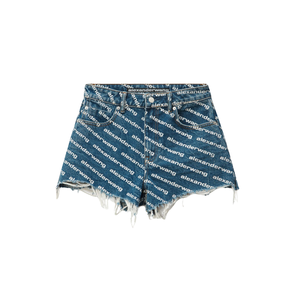 (W) Alexander Wang Bite Logo Shorts in Deep Blue Denim 상세 이미지 1