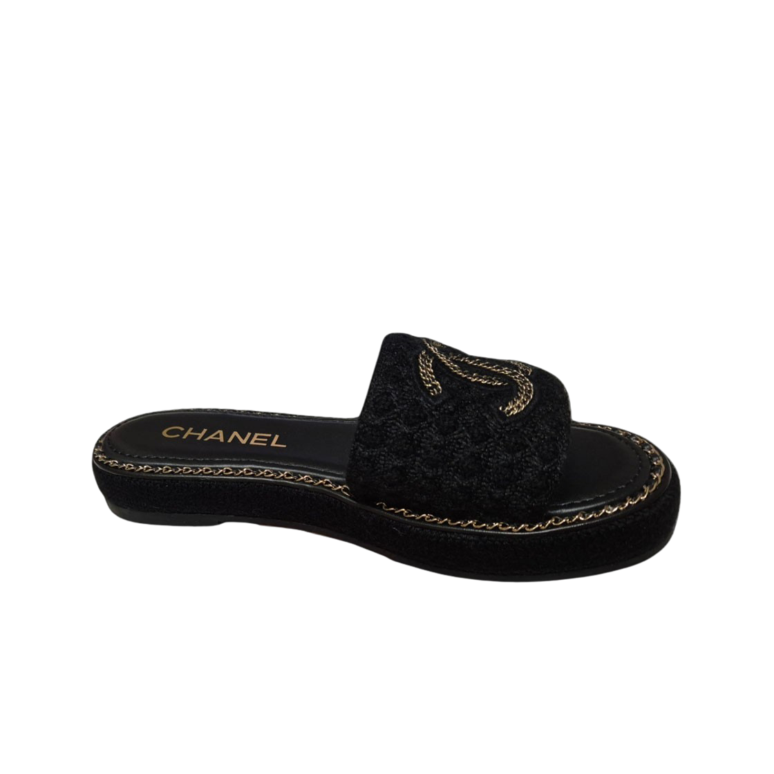 G45850-B17476-94305 (W) Chanel Wool Mules Alpaca Black