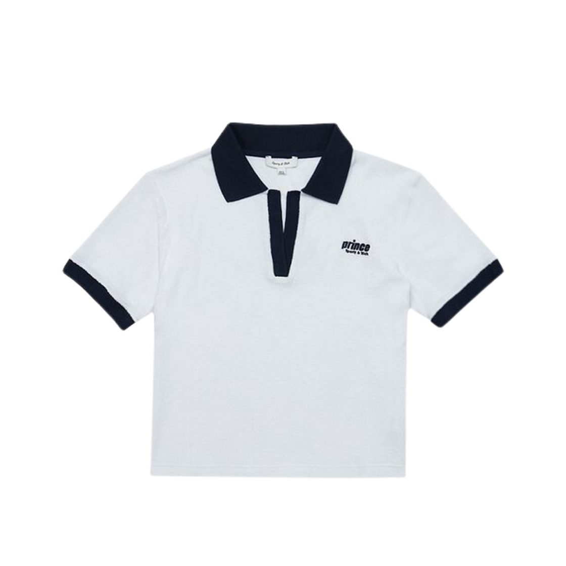 (W) Sporty & Rich Prince Sponge Polo White Navy 상세 이미지 1