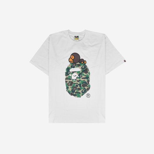 BAPE ABC Camo Milo on Big Ape T-Shirt White Green