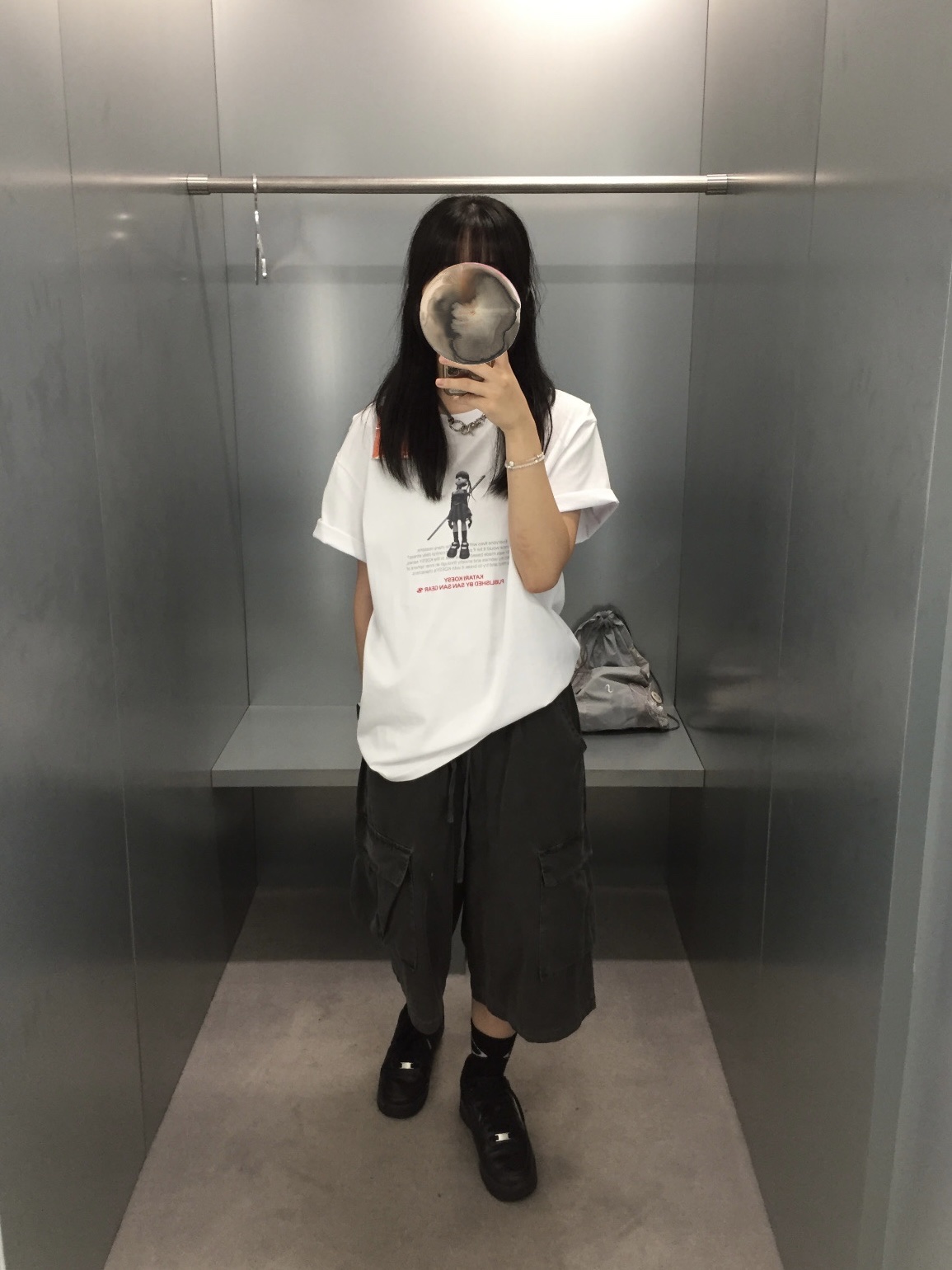 Sansan Gear Koesy Welt T-Shirt White - 23SS, Nike Air Force 1 '07 Low Triple Black 착용 스타일 - 1